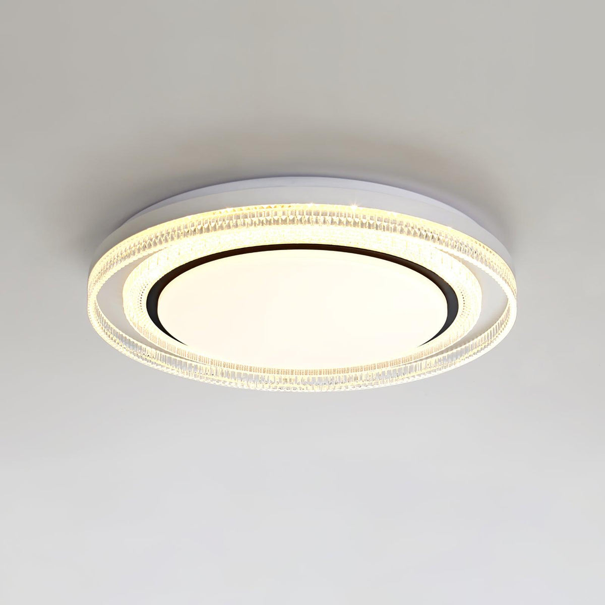 MIlagro Ceiling Light Dia 19.7″ x H 2.8″ / Dia 50cm x H 7cm / White + Black / Three-color changing light Ceiling lamp