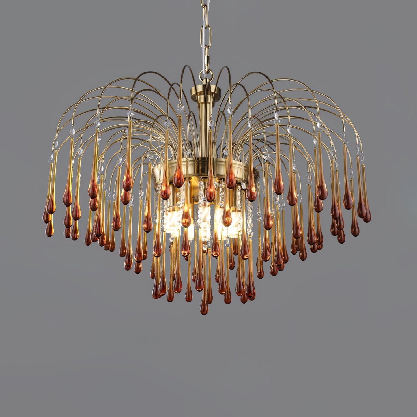 Maltose Chandelier ? 31.5″ x H 22″ / Dia 80cm x H 56cm / Brass / Caramel Chandelier