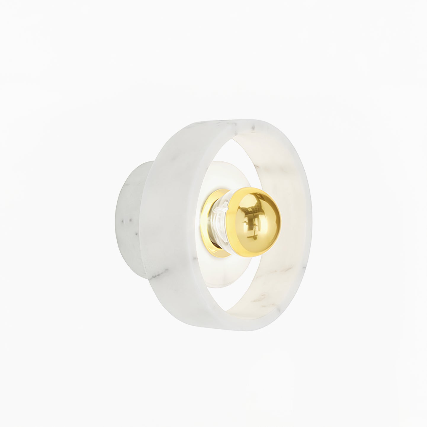 Marble Aura Wall Lamp ? 7.1″ x H 4.3″ / Gold & White / Warm Light Wall lamp