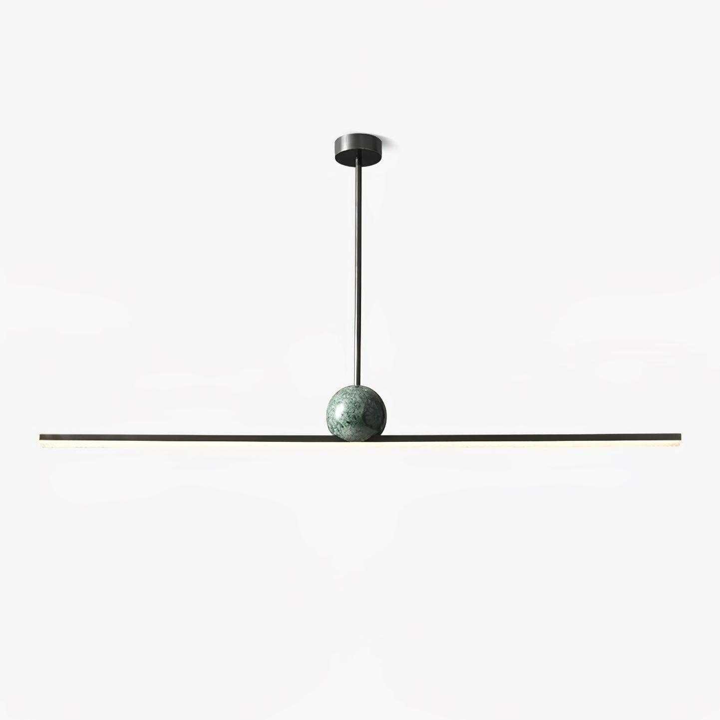 Marble Linear Pendant Lamp L 50.4″ x H 4.7″ / L 128cm x H 12cm / Black & Green Marble / Warm light Pendant light