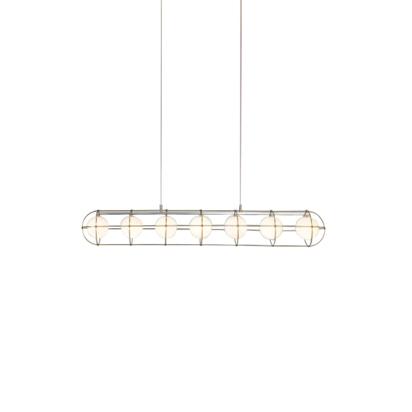 Maytoni Round Chandelier 7 lamps ? 47.2″ x H 59″ / Dia 120cm x H 150cm / Titanium Gold & Chrome & White / Warm Light