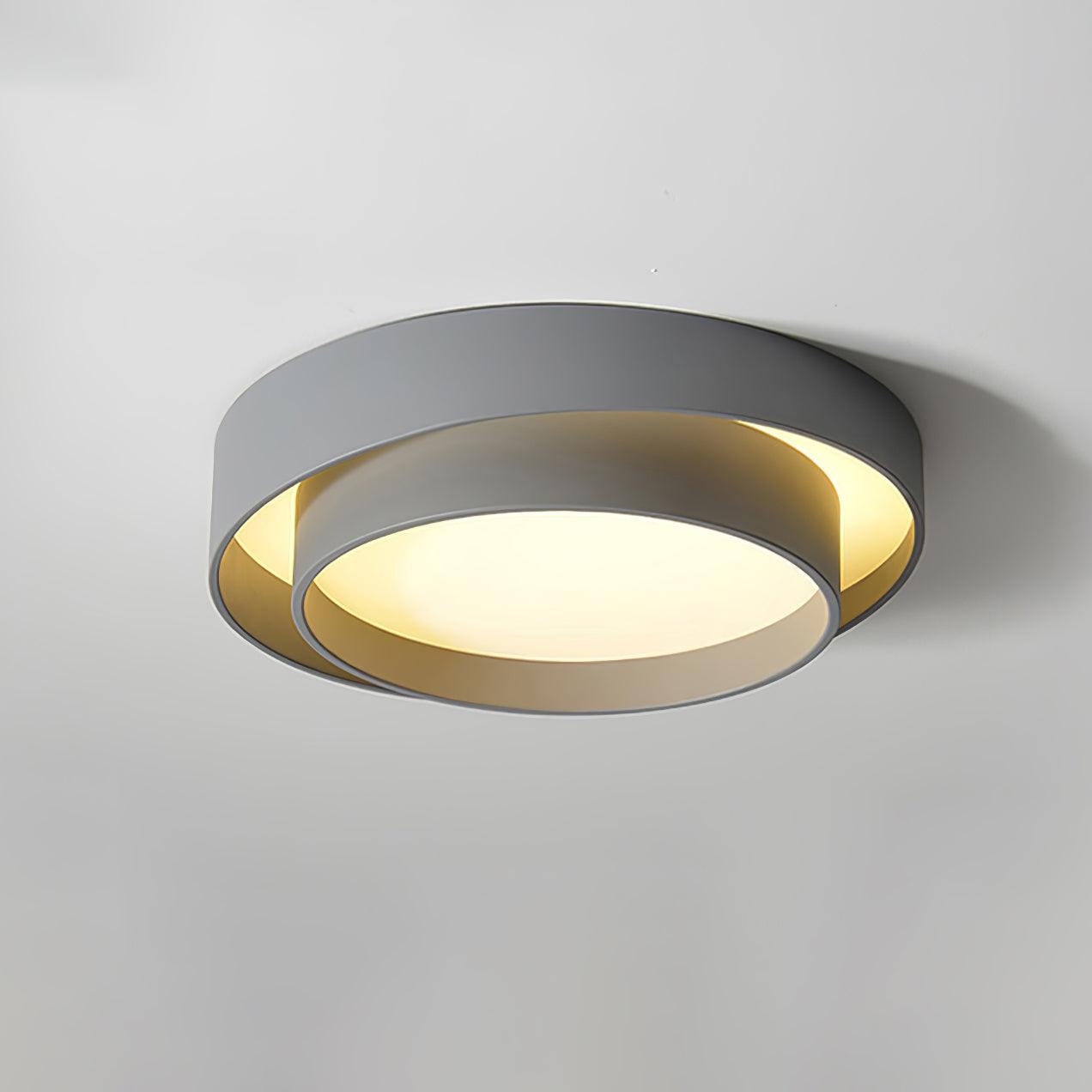 Melody Ceiling Lamp Dia 23.6″ x H 5.5″ / Dia 60cm x H 14cm / Grey / Warm Light Ceiling lamp
