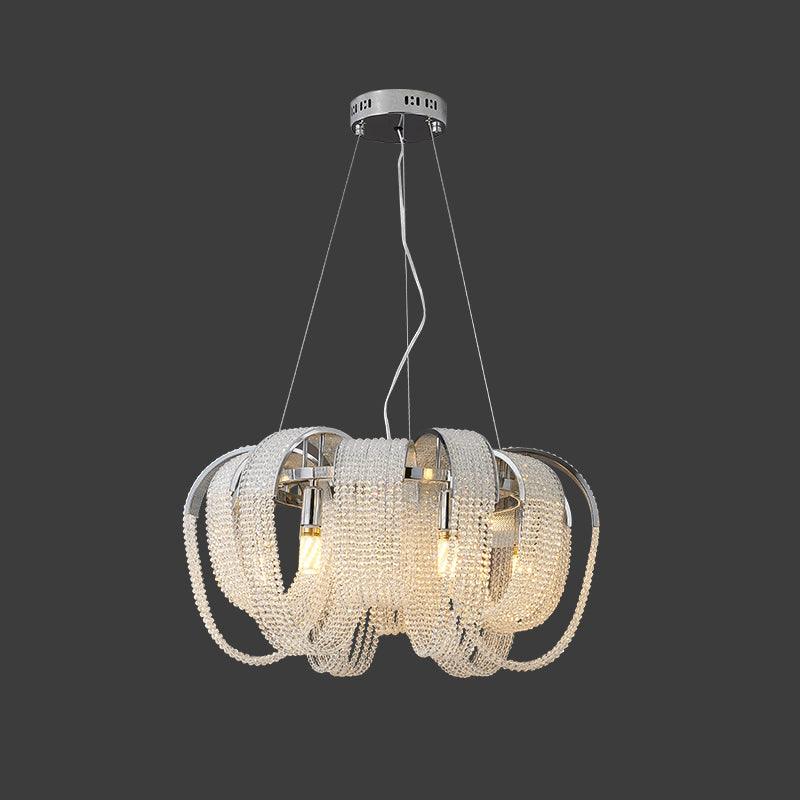Mesh Crystal Chandelier 9 heads Φ 33.1″ x H 19.7″ / Dia 84cm x H 50cm / Chrome Chandelier