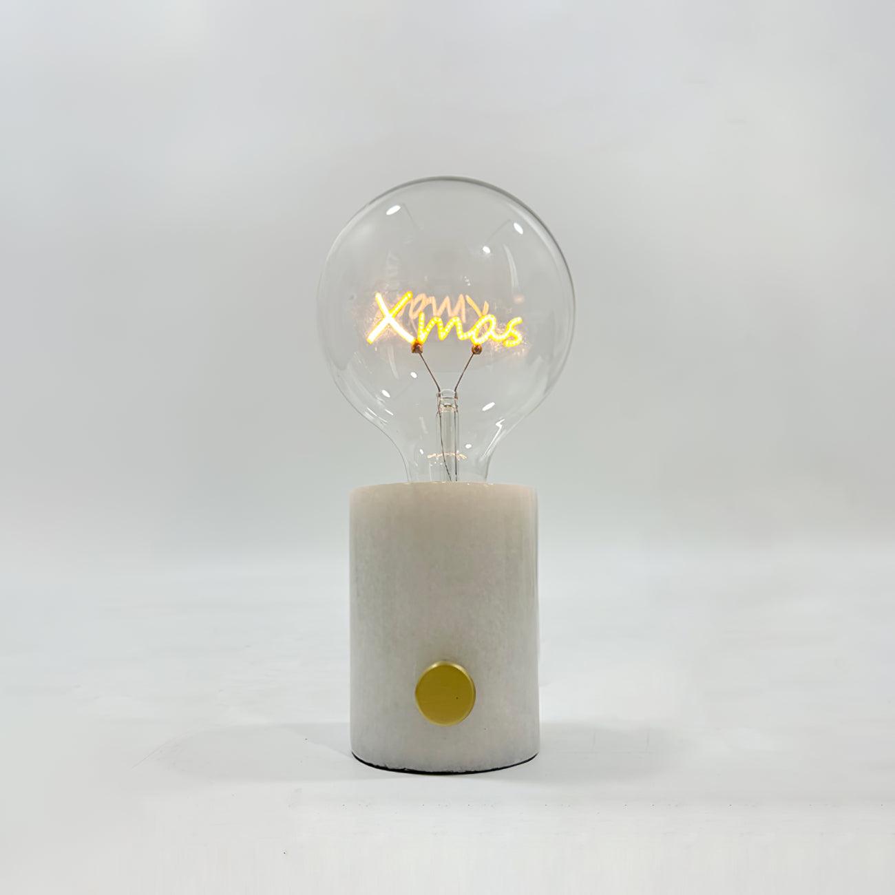 Very Nice Table Lamp Model A Dia 4.7″ x H 9.8″ / Dia 12cm x H 25cm / White Marble & Clear / US plug Table lamp