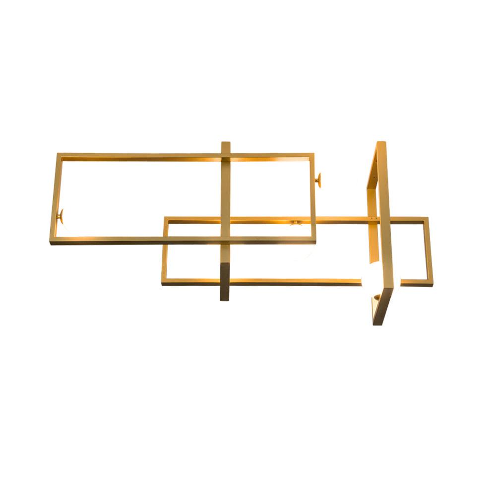 Mondrian Glass Ceiling Light L 47.2″ x W 13.8″ x H 19.7″ / L 120cm x W 35cm x H 50cm / Gold Chandelier