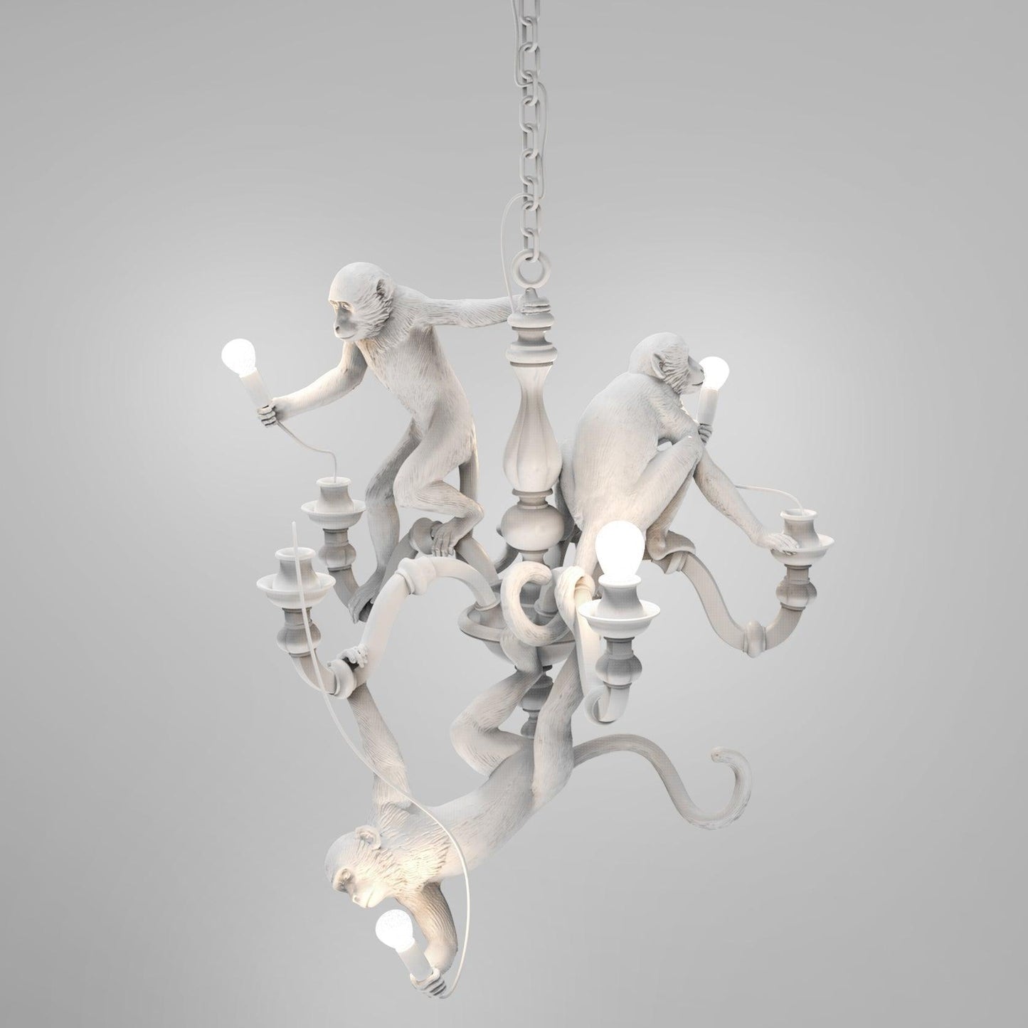Monkey Chandelier Dia 31.4″ x H 31.4″/ Dia 80cm x H 80cm / White Chandelier
