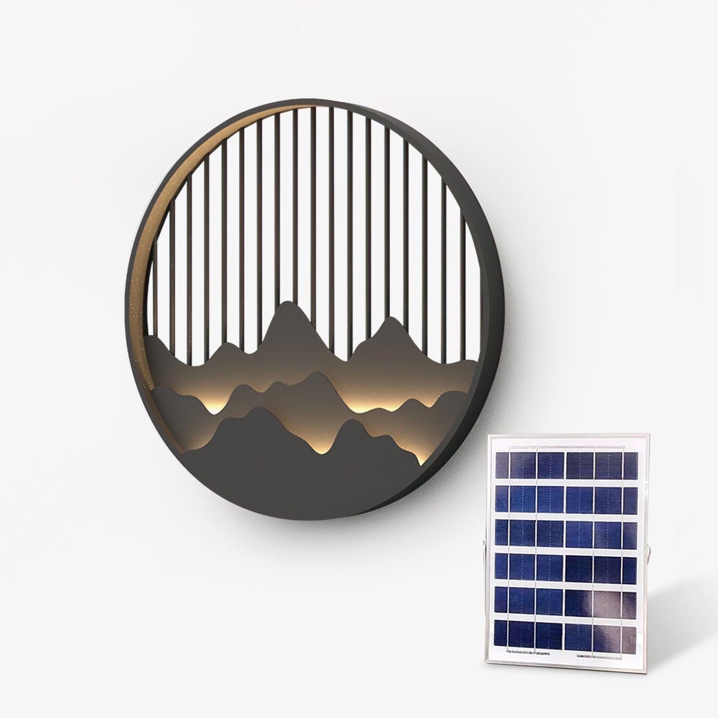 Mountain Outdoor Wall Lamp Dia 15.7″ x W 1.4″ / Dia 40cm x W 3.5cm / Model B: Solar-Powered Version / Warm Light Wall lamp