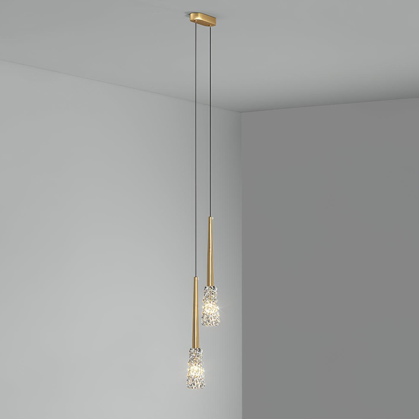 Mozzi Crystal Pendant Light Dia 7.5″ x H 59″ / Dia 19cm x H 150m / Gold & Transparent Pendant light