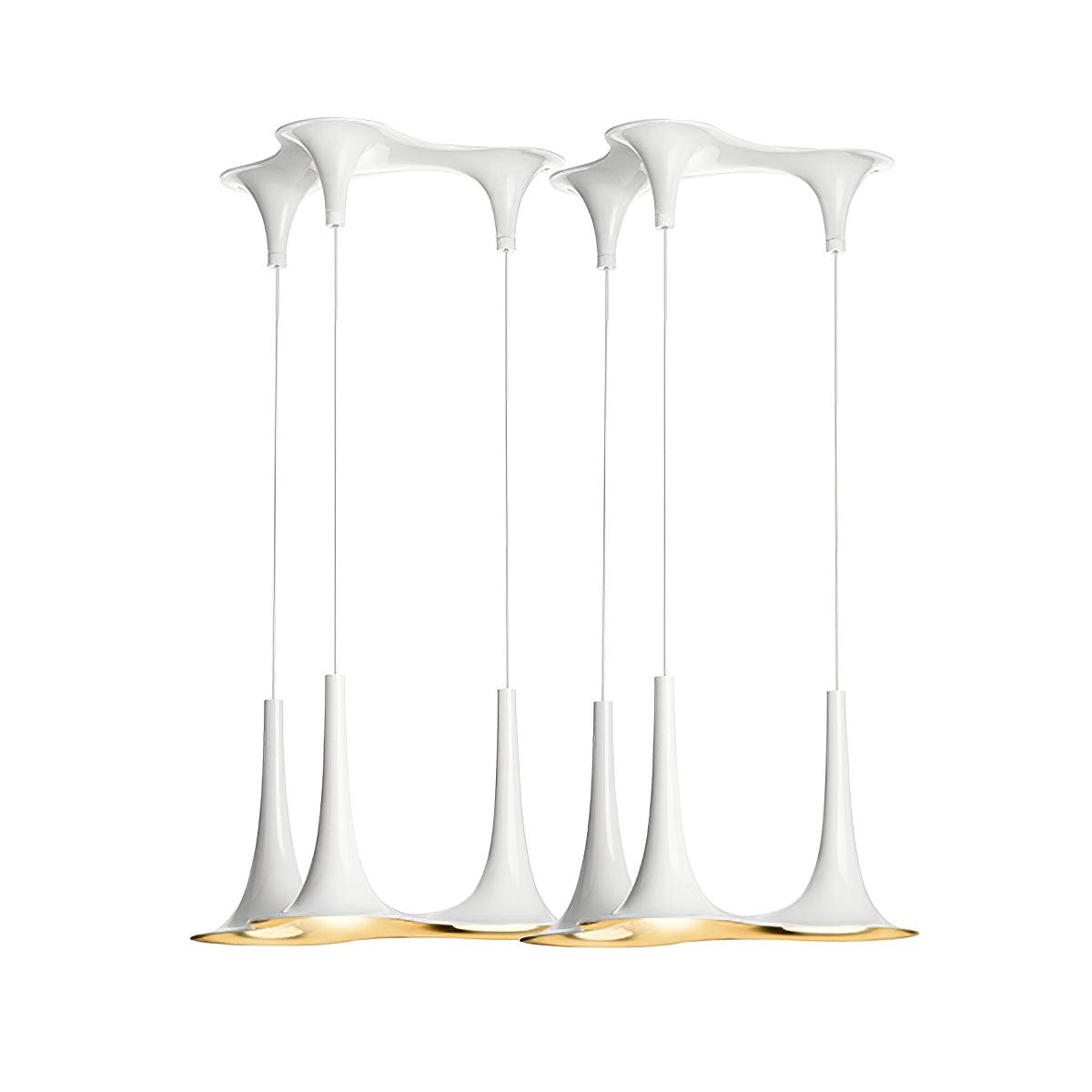 Nafir Pendant Light 6 Heads Dia 51.2″ x W 15.7″ x H 11.8″ / Dia 130cm x W 40cm x H 30cm / White & Gold Pendant light