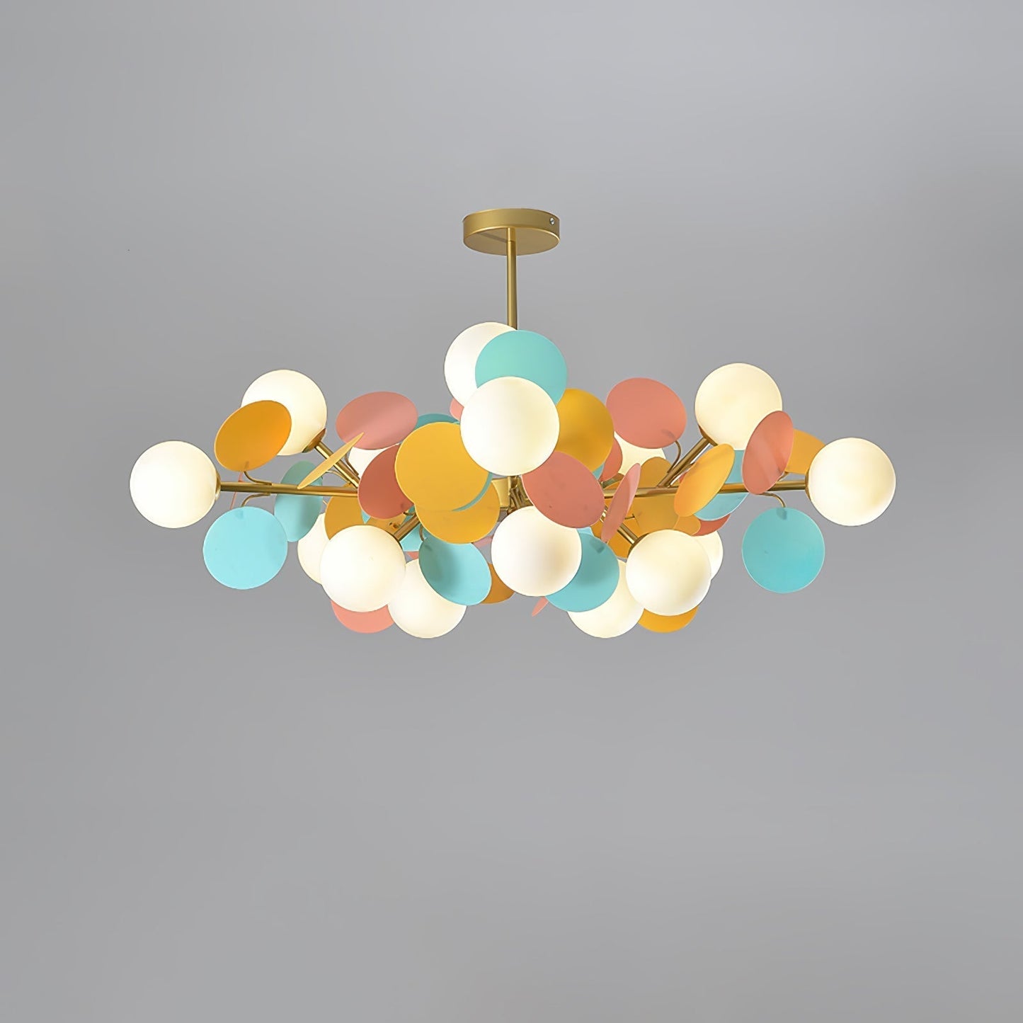 Off White Tree Chandelier 15 heads Dia 35.4″ x H 11.8″ / Dia 90cm x H 30cm / Gold & Colorful Chandelier