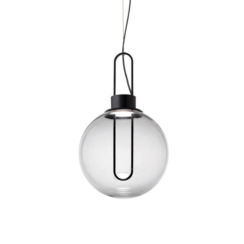 Orb Pendant Lamp Dia 9.8″ / Dia 25cm / Black + Clear glass / Warm White Pendant light