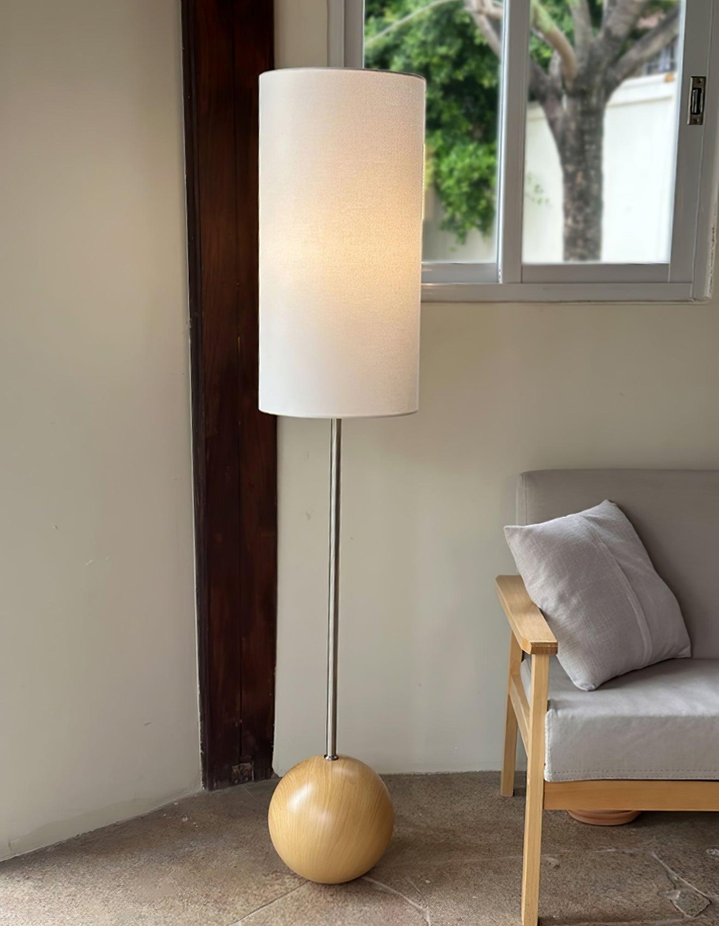 Orbis Wooden Sphere Floor Lamp Floor lamp