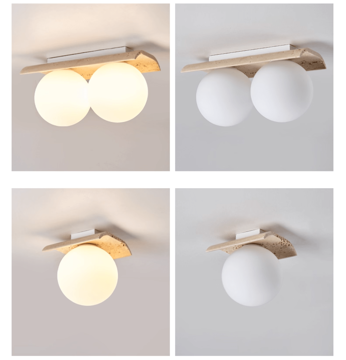 Yellow Travertine Ceiling Light