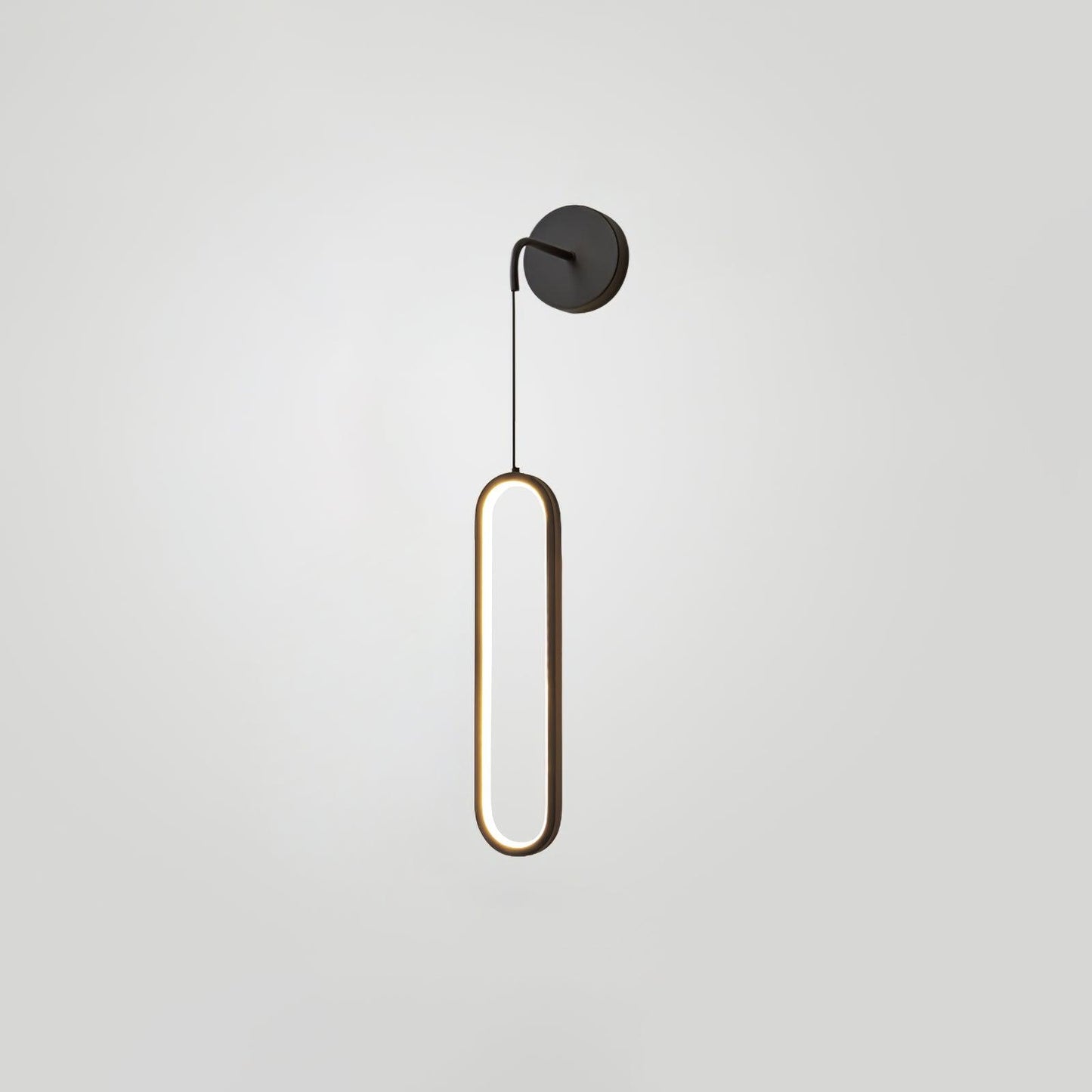 Oval LED Brass Wall Lamp Dia 9cm x H 68cm / Dia 3.5″ x H 26.8″ / Black / Three-Color Changing Light Wall lamp