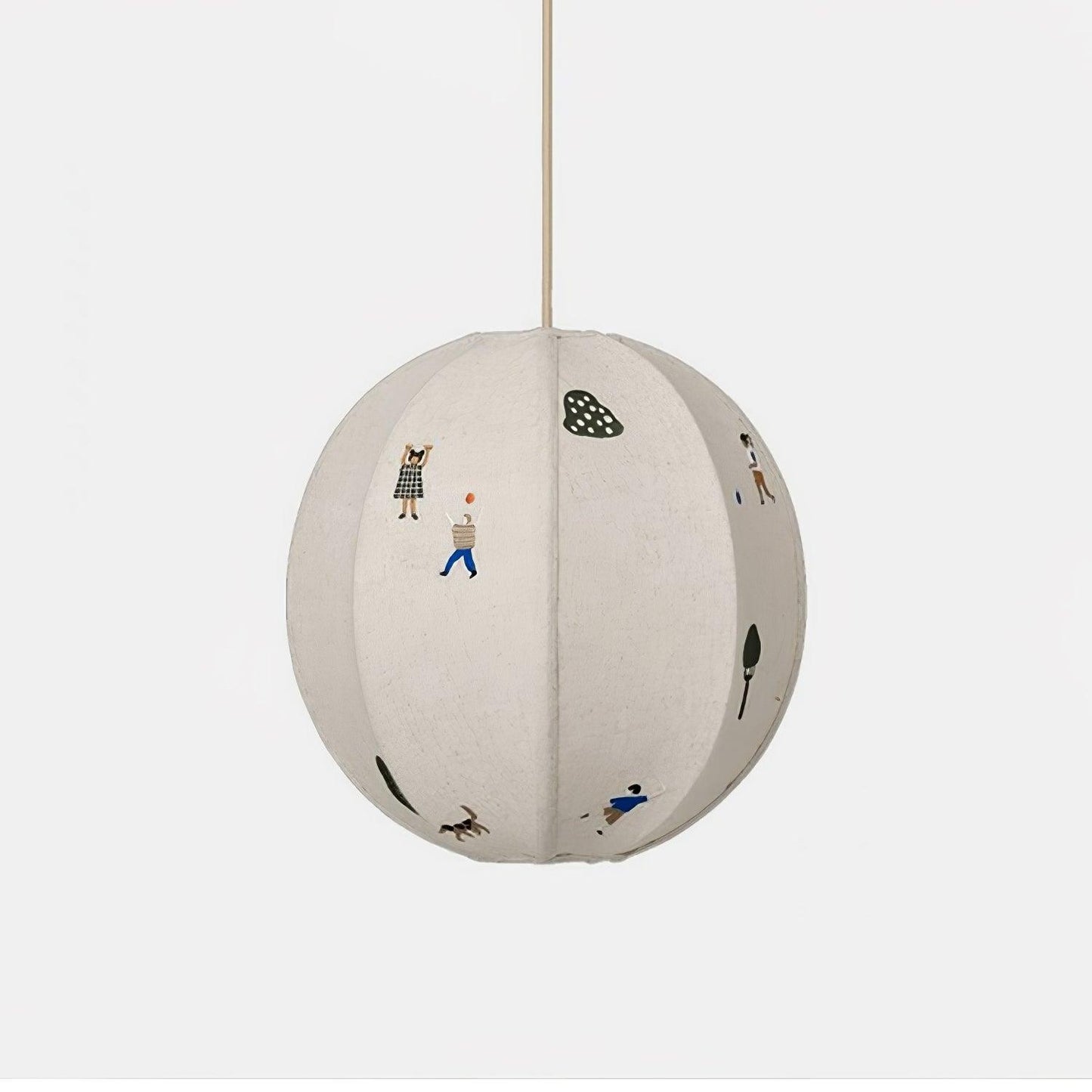 Park Embroidered Textile Pendant Lamp Dia 17.7″ x H 17.7″ / Dia 45cm x H 45cm / White Pendant light