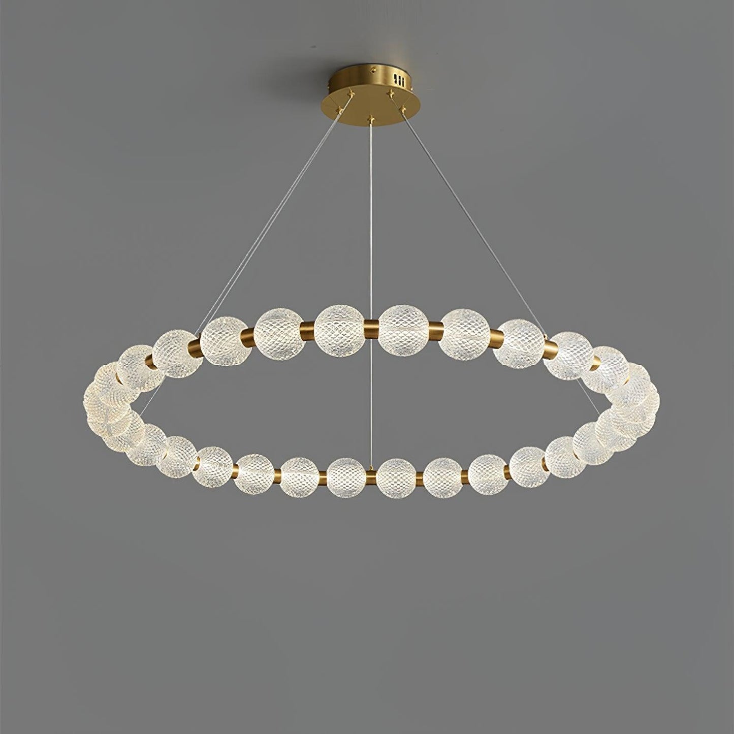 Pearl Chandelier Dia 38.5″ x H 3.1″ / Dia 98cm x H 8cm / Brass / Warm White Chandelier