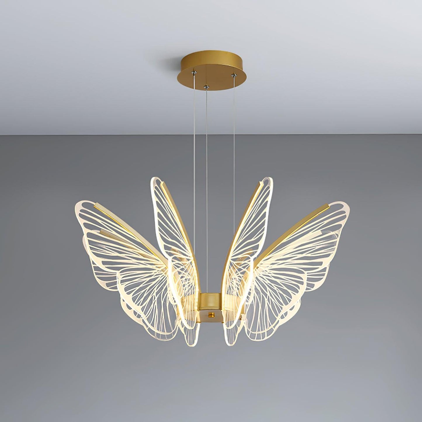Phalaenopsis Chandelier 8 heads ? 26.7″ x H 11″ / Dia 68cm x H 28cm / Gold & Clear / Three-Color Changing Light