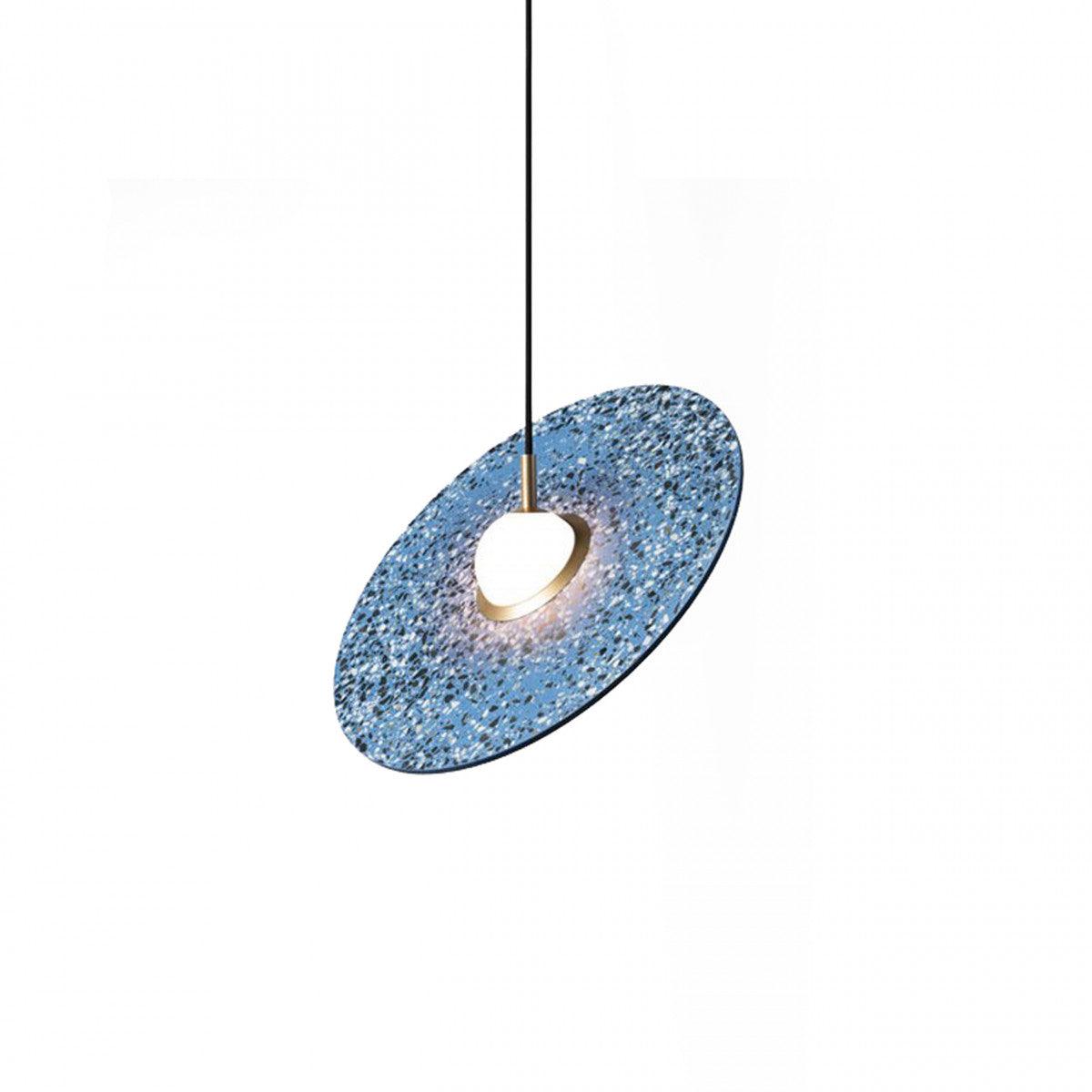 Planet Pendant Lamp Dia 15.8″ x H 5.9″ / Dia 40cm x H 15cm / Blue Terrazzo Pendant light
