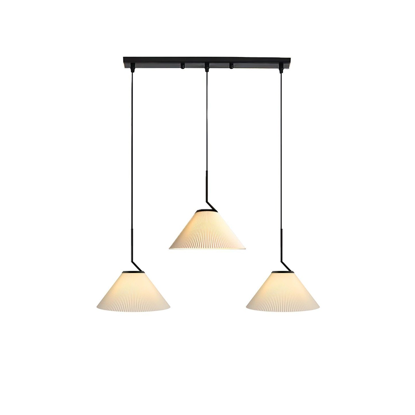 Pleated Skirt Pendant Light 3 Head Long canopy Dia 39.4″ x H 59.1″ / Dia 100cm x H 150cm / Black & Beige Pendant light