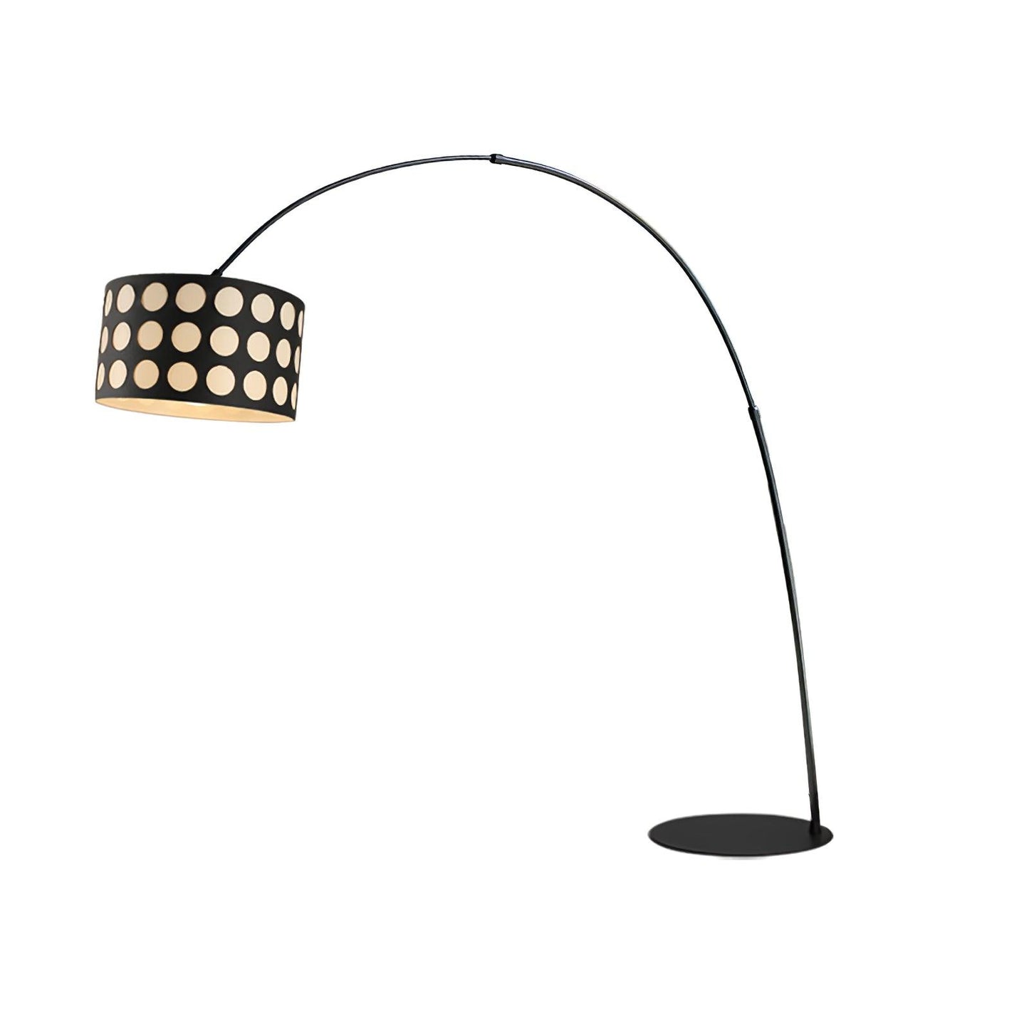 Polka Arc Fabric Floor Lamp Dia 19.7″ x H 70.9″ / Dia 50cm x H 180cm / Black & White / US Plug Floor lamp