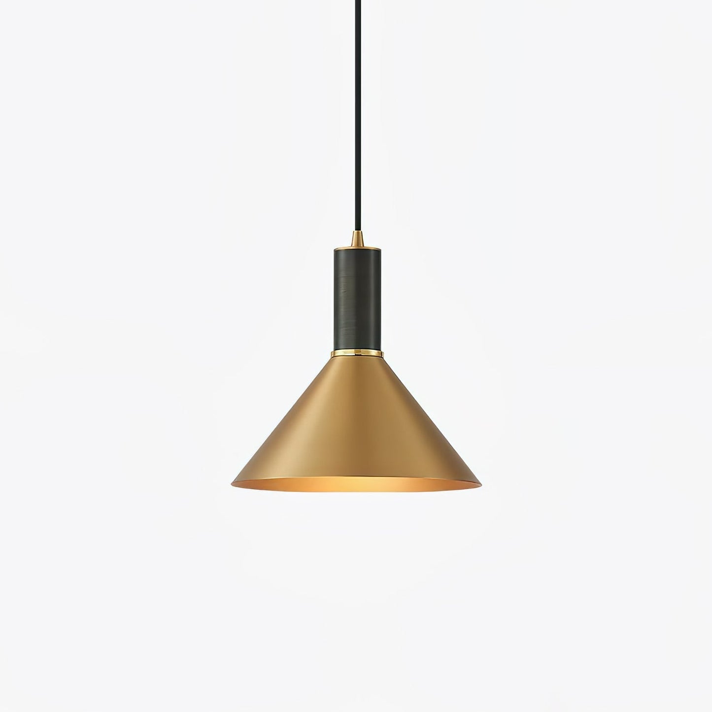 Cone Pendant Lamp Dia 9.4″ x H 7.9″ / Dia 24cm x H 20cm / Brass & Black Pendant light