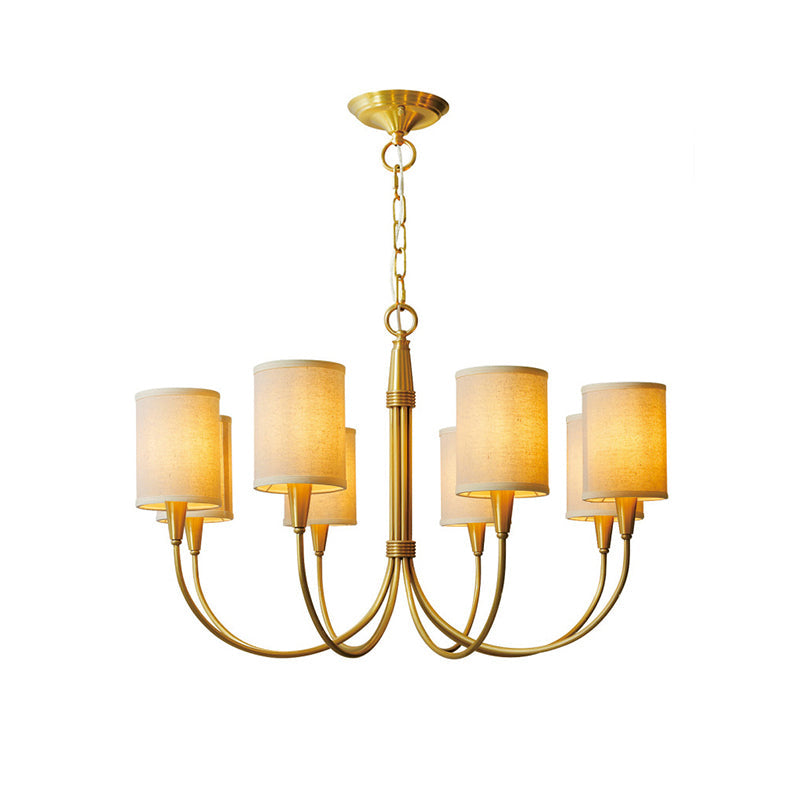 Quincy Chandelier 8 Heads ? 31.5″ x H 19.7″ / Dia 80cm x H 50cm / Brass & White Chandelier