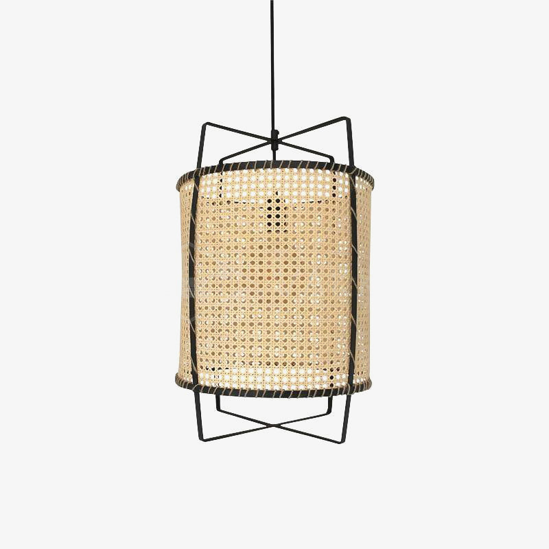 Rattan Cane Pendant Light Dia 15.8″ x H 23.6″ / Dia 40cm x H 60cm / Black Pendant light