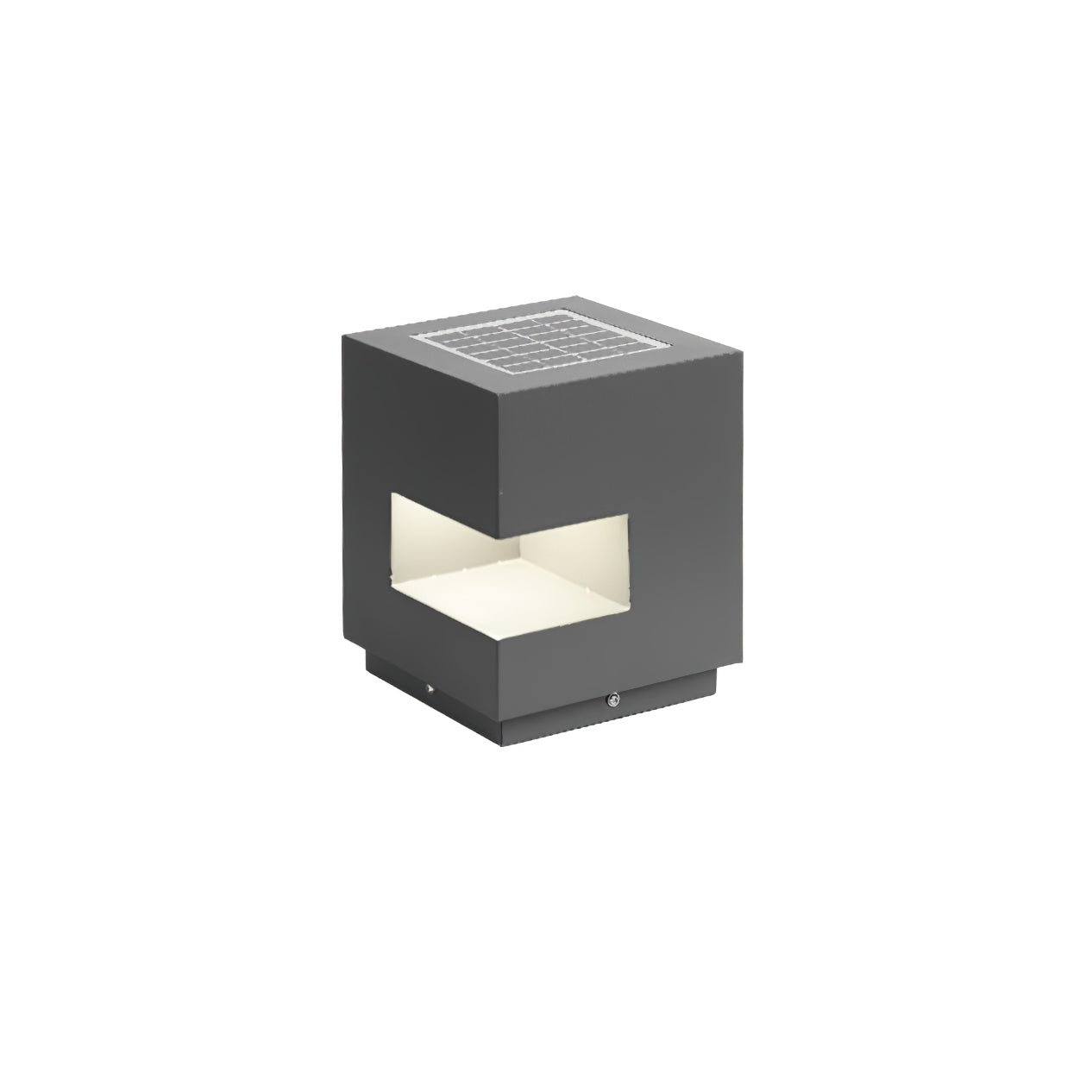 Regular Cube Post Light L 7.3″ x W 7.3″ x H 7.9″ / L 18.5cm x W 18.5cm x H 20cm / Model B: Solar-Powered Version / Warm