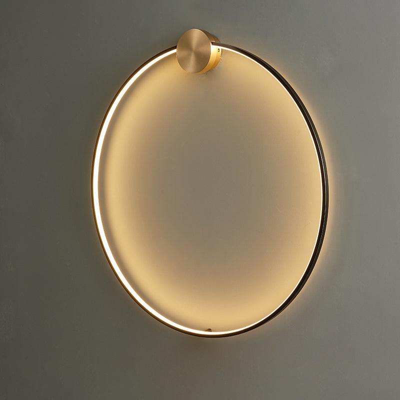 Ring Shaped LED Wall Light Dia 31.5″ x H 32.7″ / Dia 80cm x H 83cm / Black & Brass / Three-Color Changing Light Wall lamp