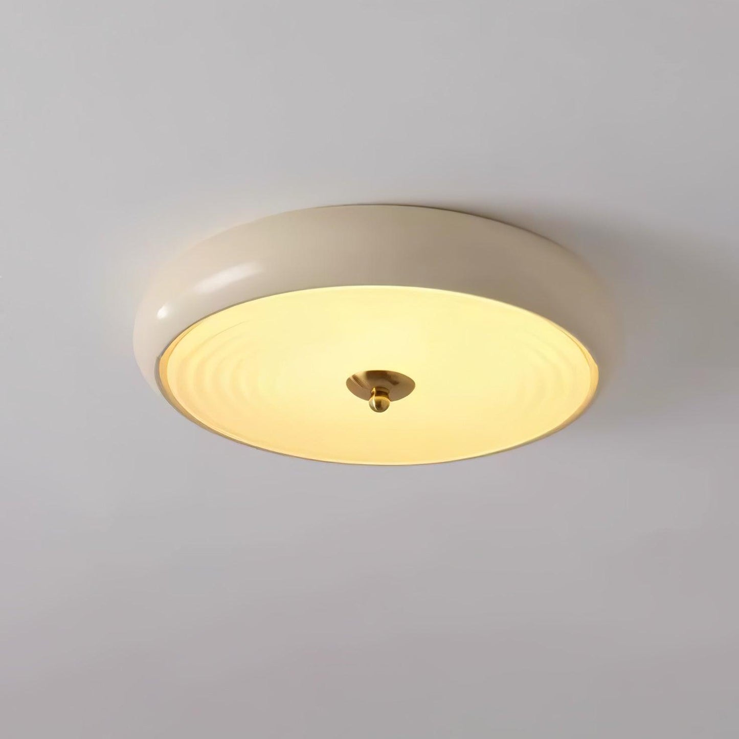 Ripple Cream Ceiling Lamp ? 17.7″ x H 4.7″ / Dia 45cm x H 12cm / Cream Color & Frosted White / Warm Light Ceiling lamp