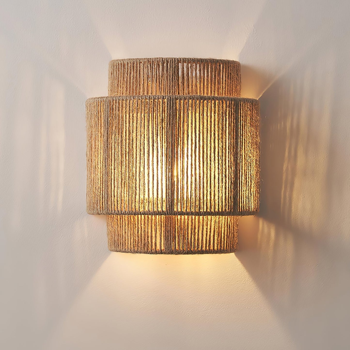 Rustic Weave Wall Lamp Dia 9.1″ x H 9.8″ / Natural hemp color 1001 Wall lamp