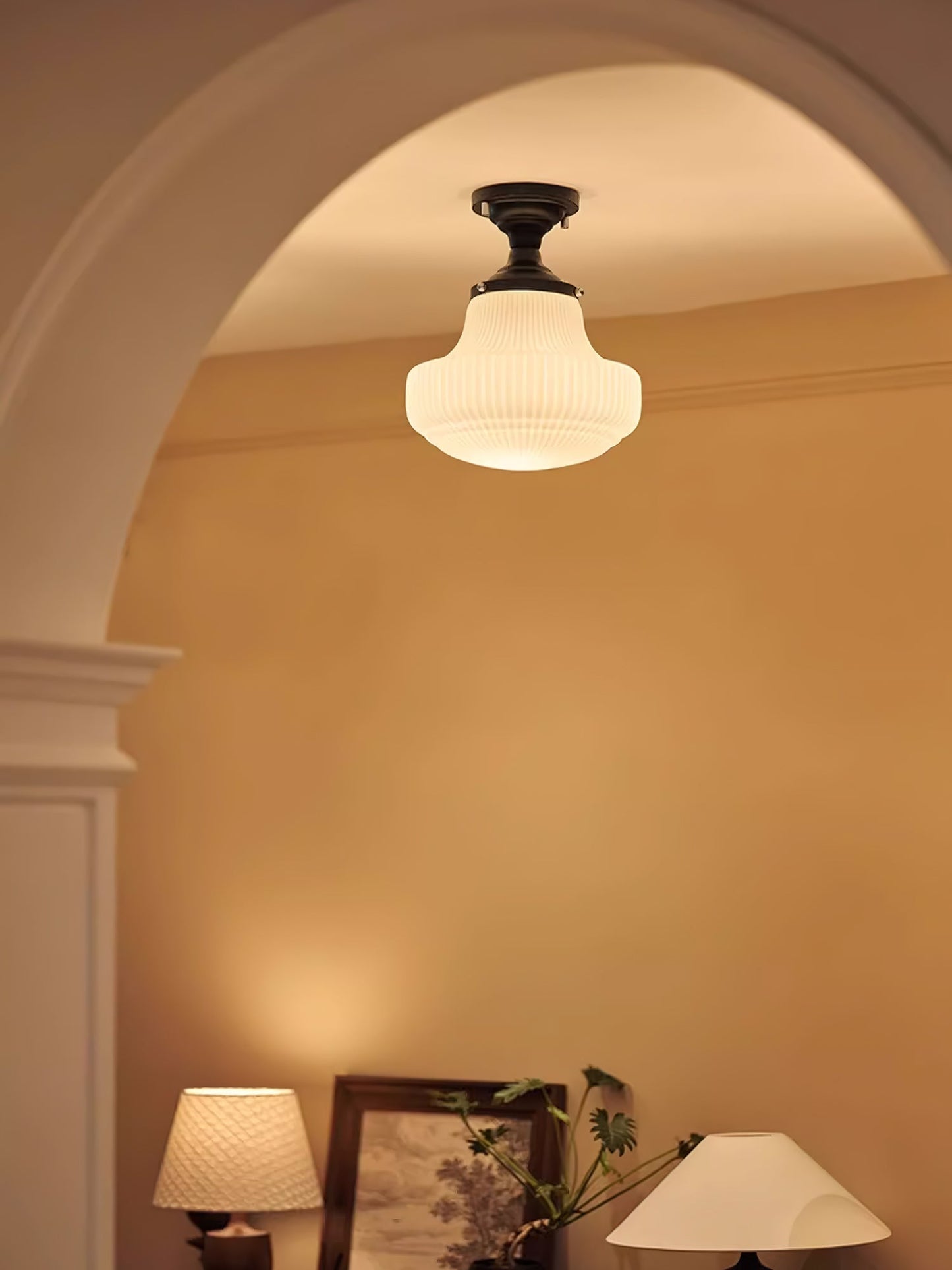 Schoolhouse Ceiling Light ? 11″ x H 13″ / Black & White Ceiling lamp