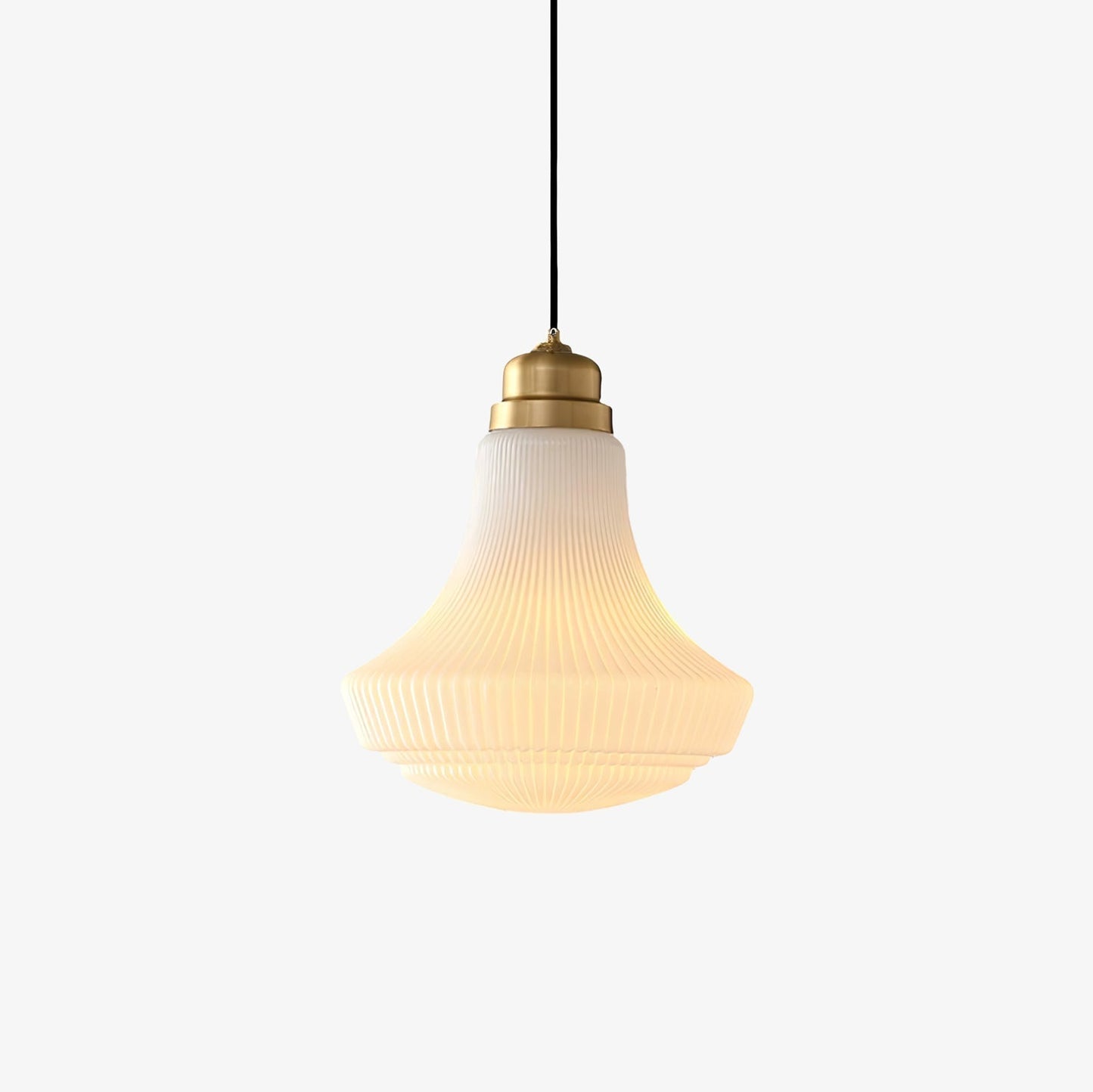 Schoolhouse Pendant Light Dia 11.8″ x H 13.8″ / Dia 30cm x H 35cm / Brass + White Pendant light