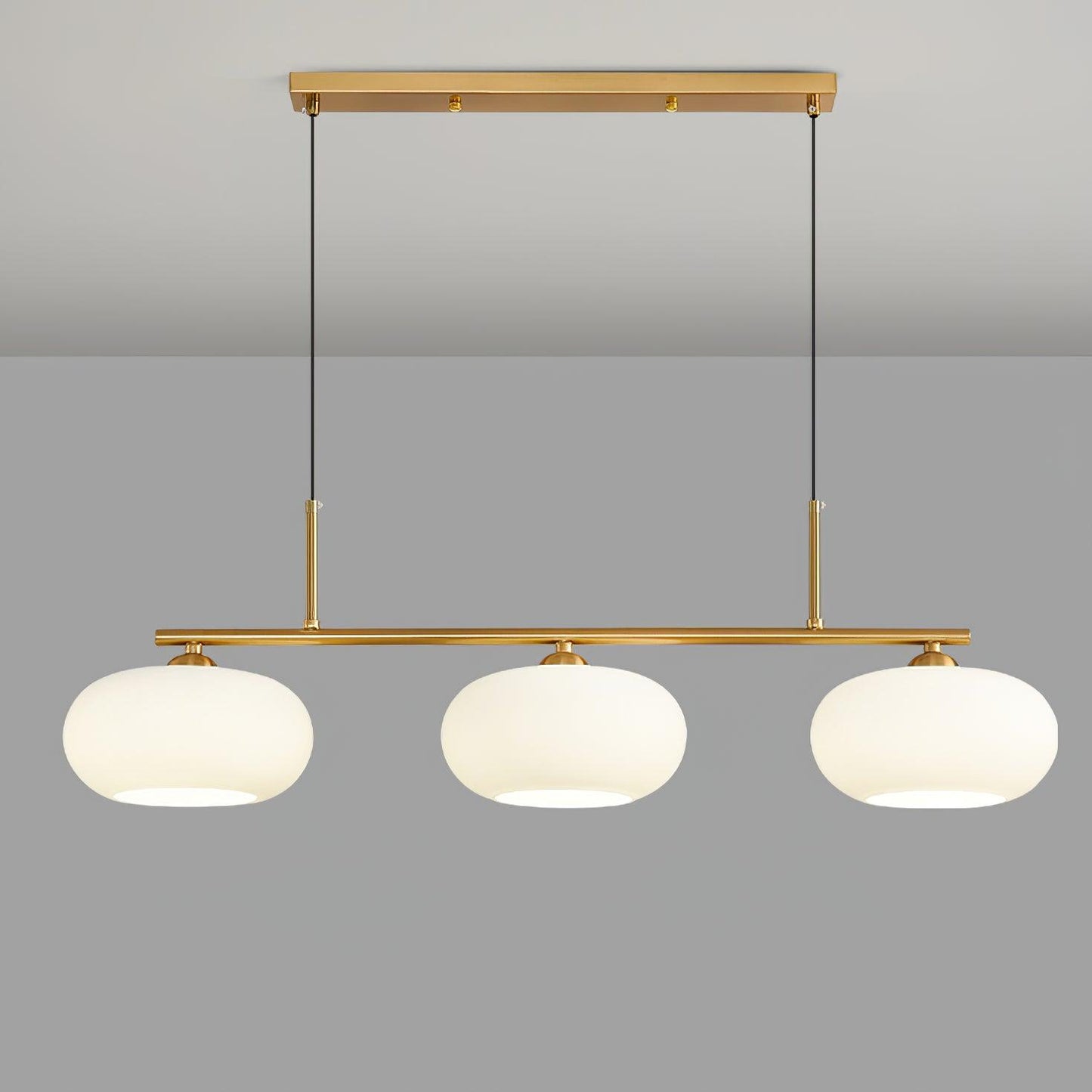 Sculptural Pendant Light L 38.5″ x H 11″/ L 98cm x H 28cm / Gold Pendant light