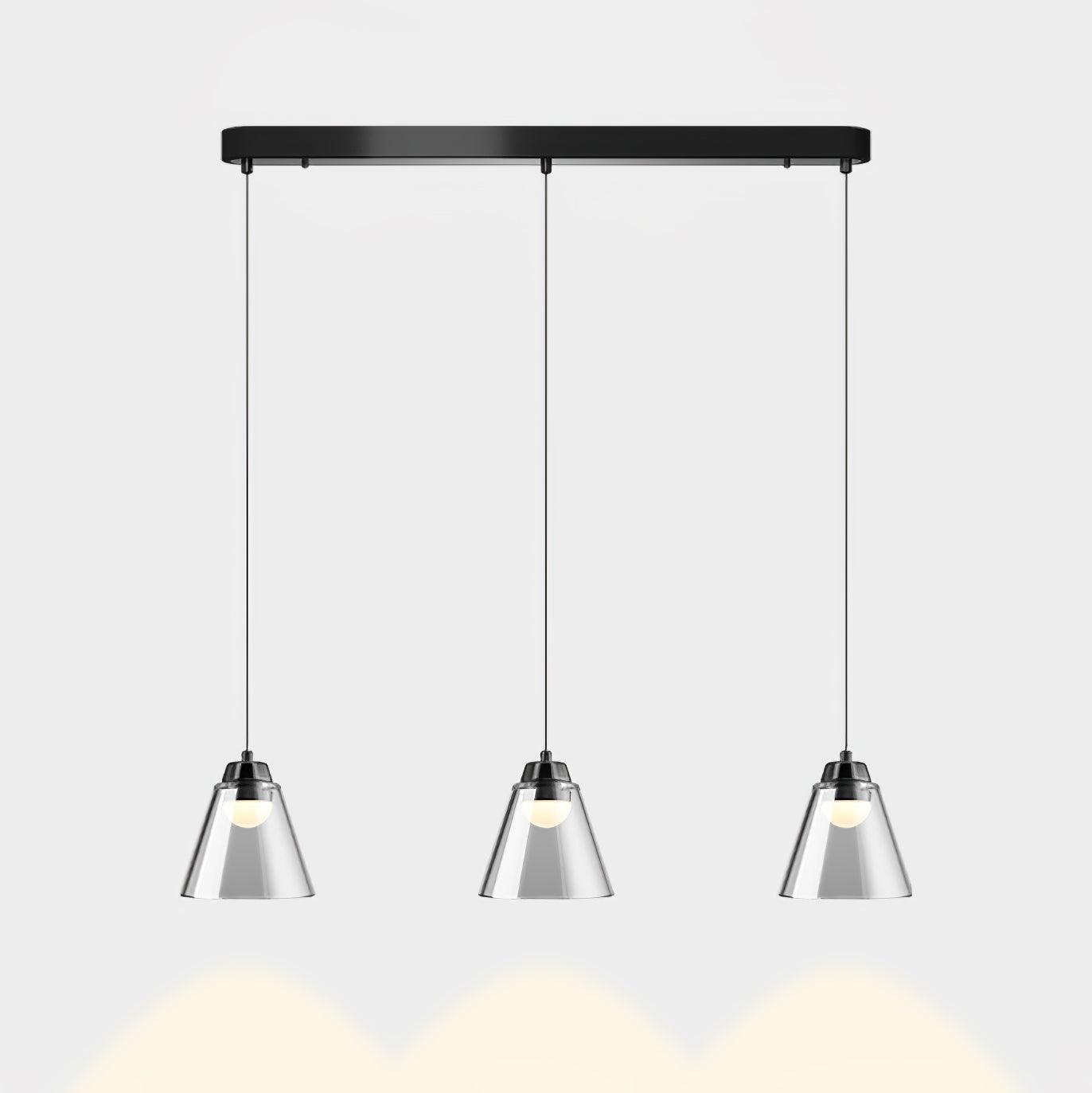 Sculptural Glass Pendant Lamp Dia 34.6″ x H 59″ / Dia 88cm x H 150cm / Black & Clear / Warm Light Pendant light