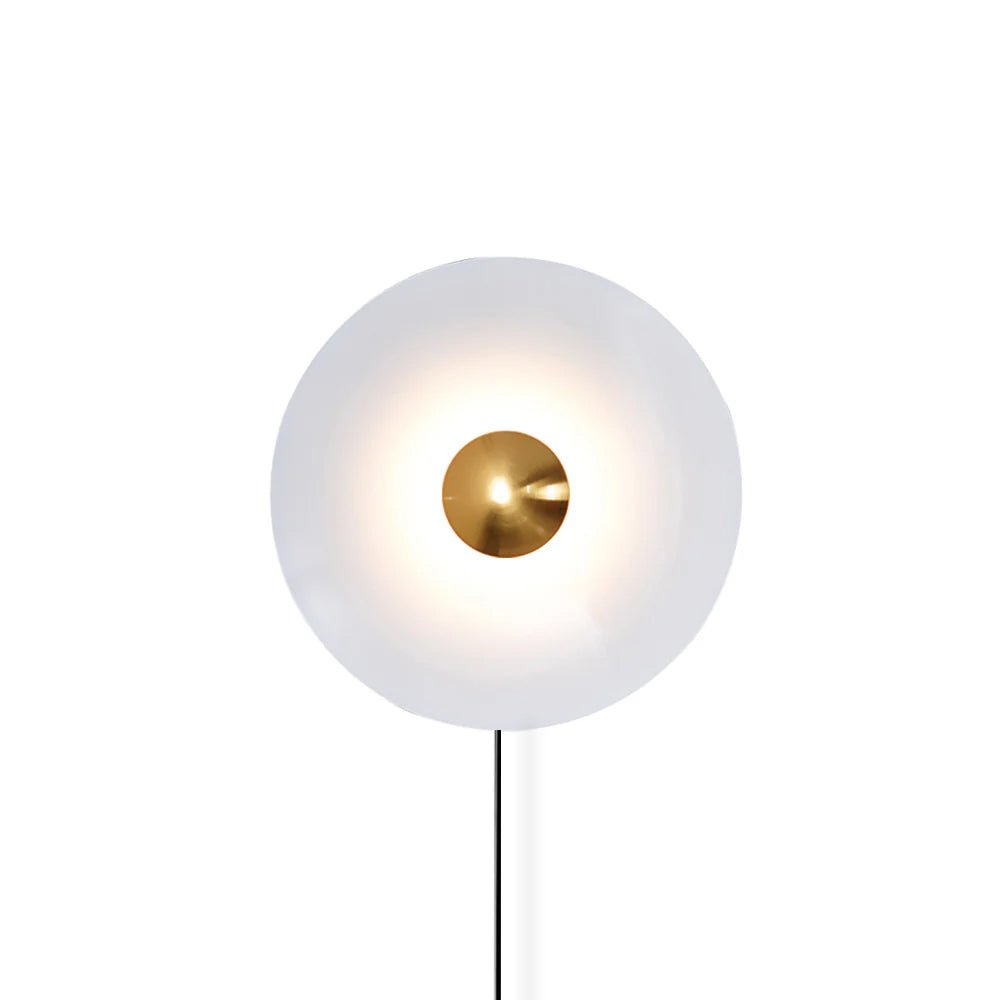 Simplicity Glow Plug-in Wall Light Dia 11.8″ x H 11.8″ / White & Antique copper / US Plug 1001 Wall lamp