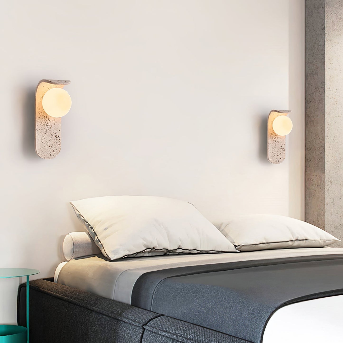 Solis Curve Wall Lamp Dia 3.5″ x H 9.8″ / Dia 9cm x H 25cm / Yellow Travertine 1001 Wall lamp