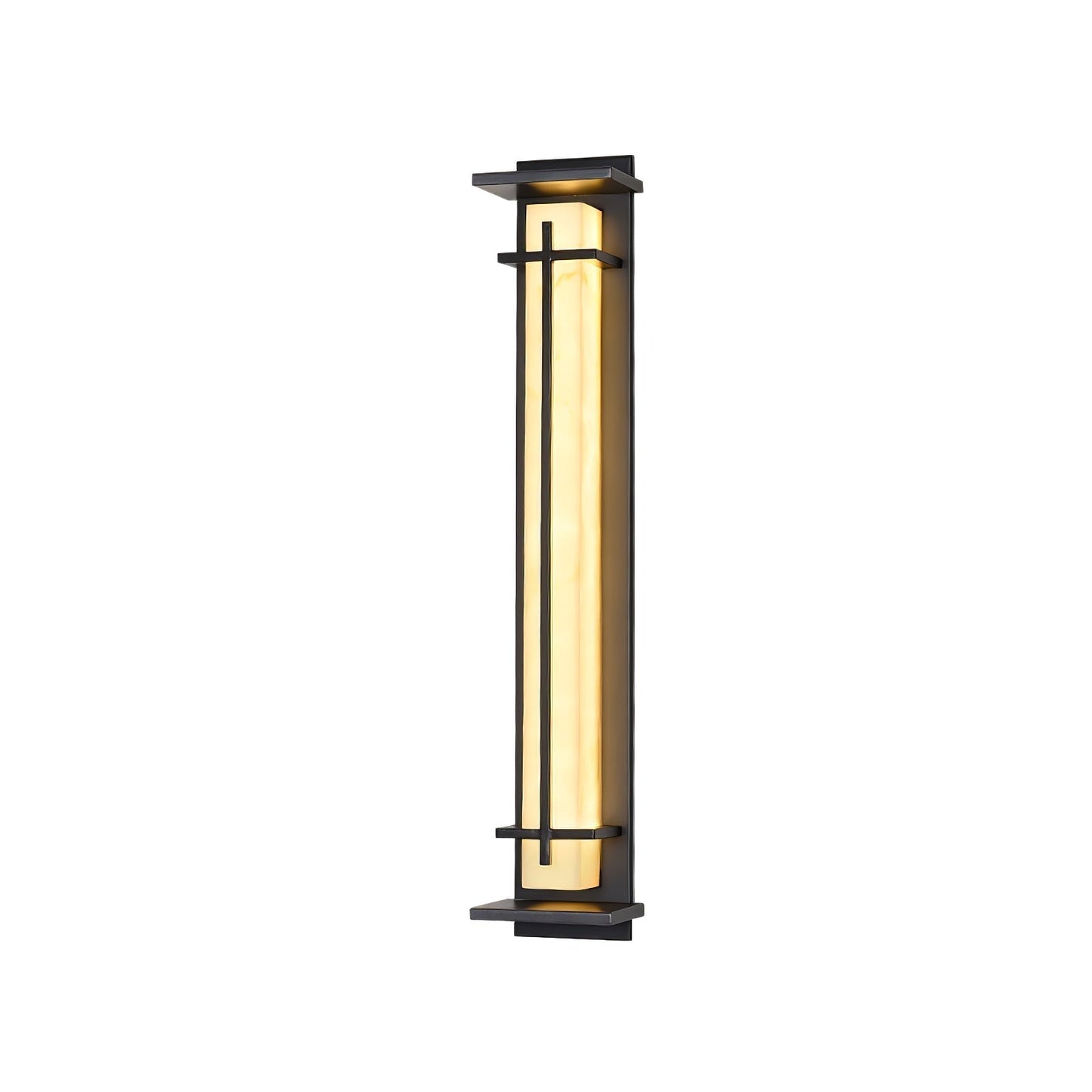 Square Outdoor Wall Light L 5.5″ x W 7.9″ x H 39.4″ / L 14cm x W 20cm x H 100cm / Black & White / Warm Light Wall lamp