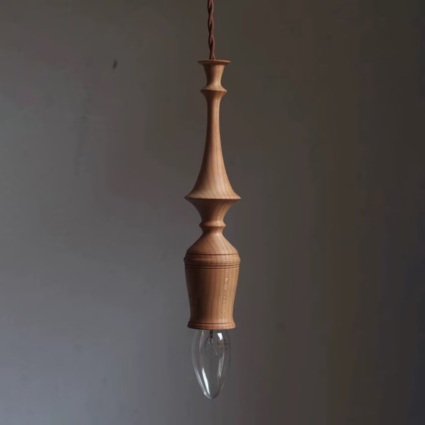 Sumally Pendant Lamp Model D Dia 2″ x H 9″ / Dia 5cm x H 23cm / Walnut wood color Pendant light