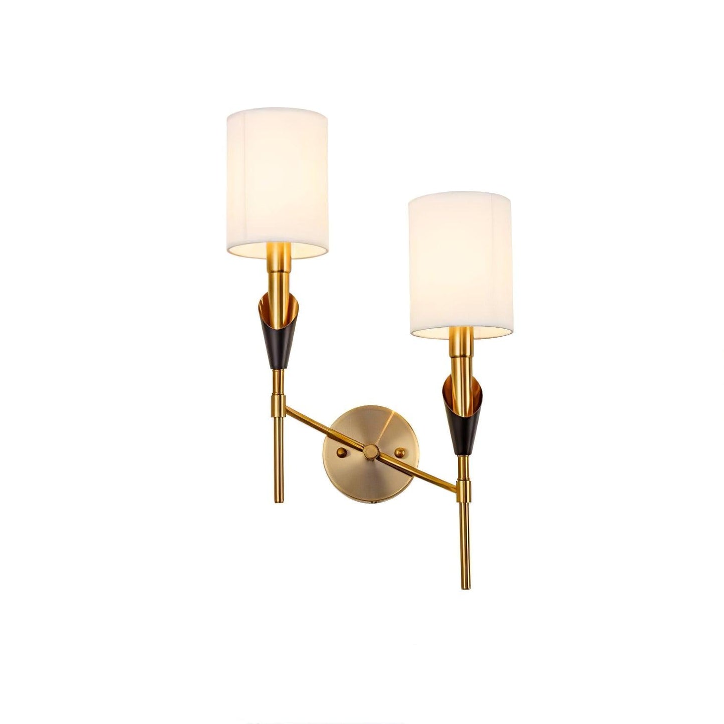 Tate Wall Lamp 2 Lamps Dia 12.6″ x H 23.6″ / Dia 32cm x H 60cm / Gold & White Wall lamp