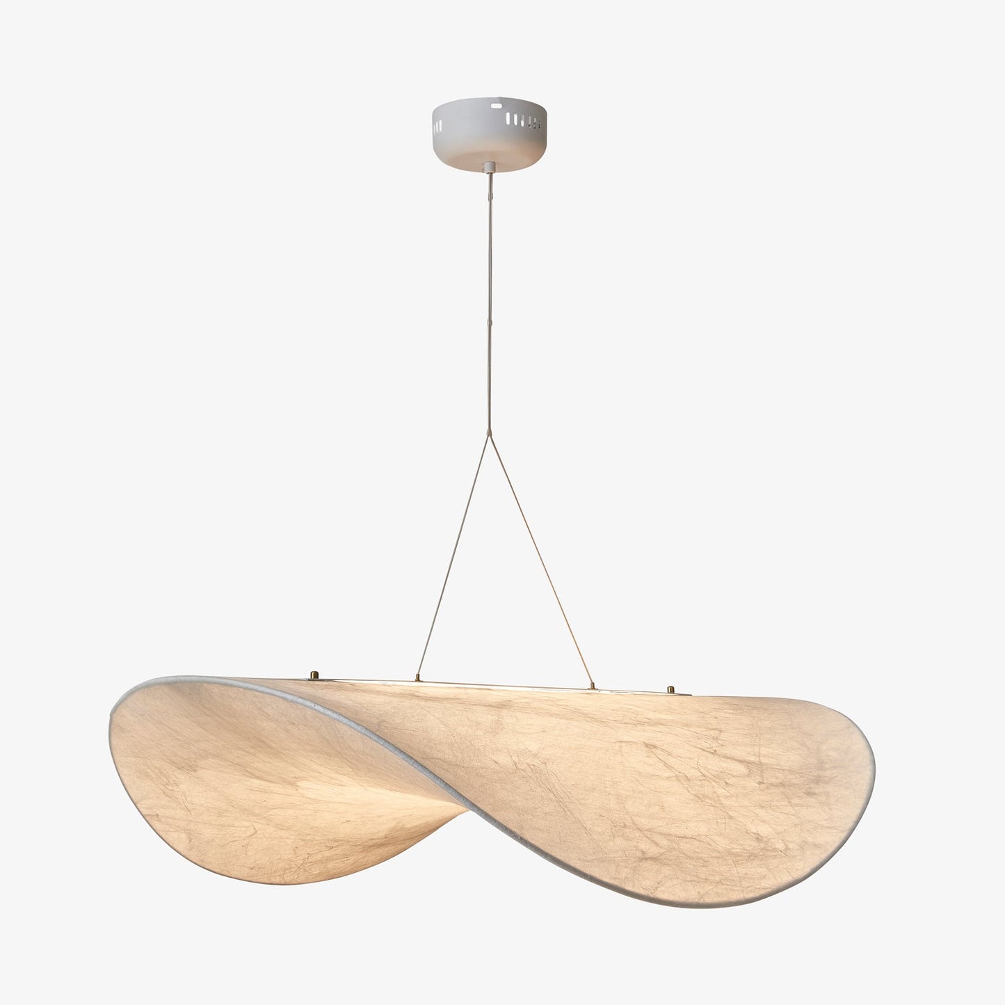 Tense Silk Pendant Light Dia 39.3″ x W 36.2″ x H 7.9″ (Power: 20W) / White / Warm Light Pendant light