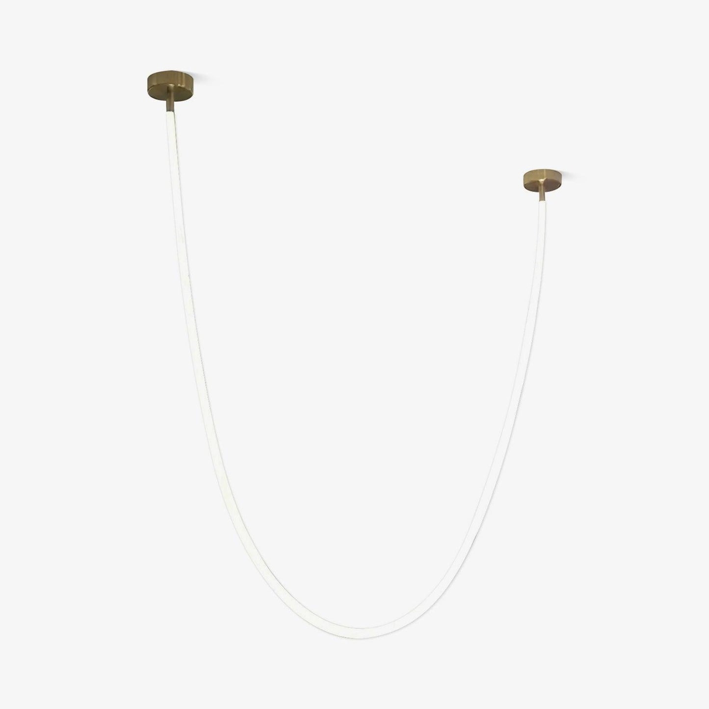 Flexible Curve linear Pendant Lamp Single total length Size: L 300cm / L 118.1″ (Power~36W) / Warm Light / Gold & White