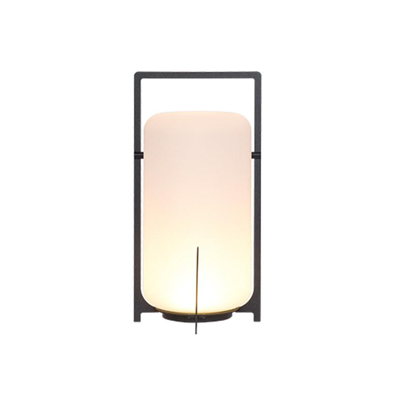 Black Twilight Lantern Table Lamp ? 11.4″ x H 21.3″ / Dia 29cm x H 54cm / Black & White / Warm Light Table lamp