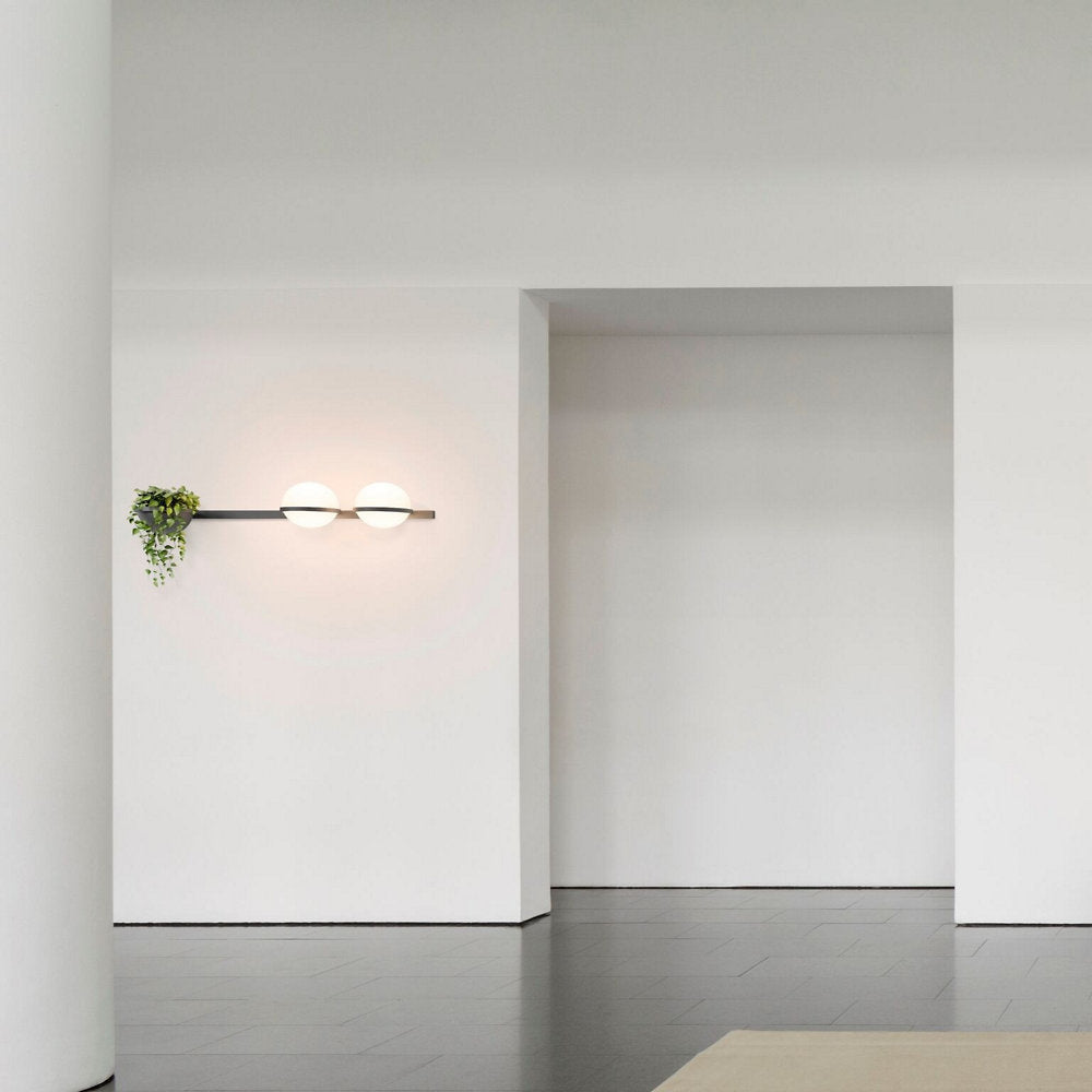 Palma Double Horizontal LED Wall Sconce with Planter