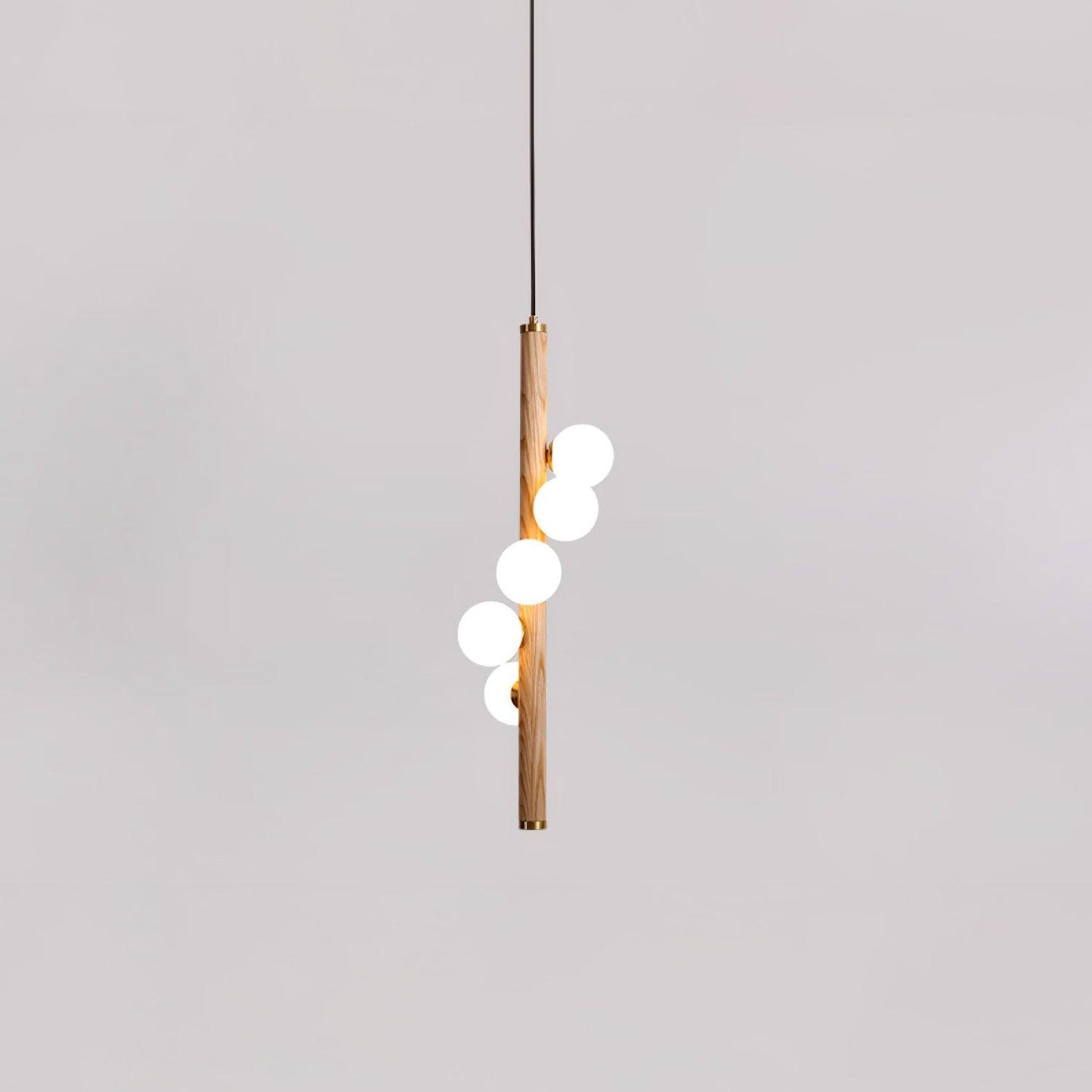 Vertical Orb Timber Pendant Lamp Dia 7.5″ x H 24.4″ / Dia 19cm x H 62cm / Nature Wood Pendant light