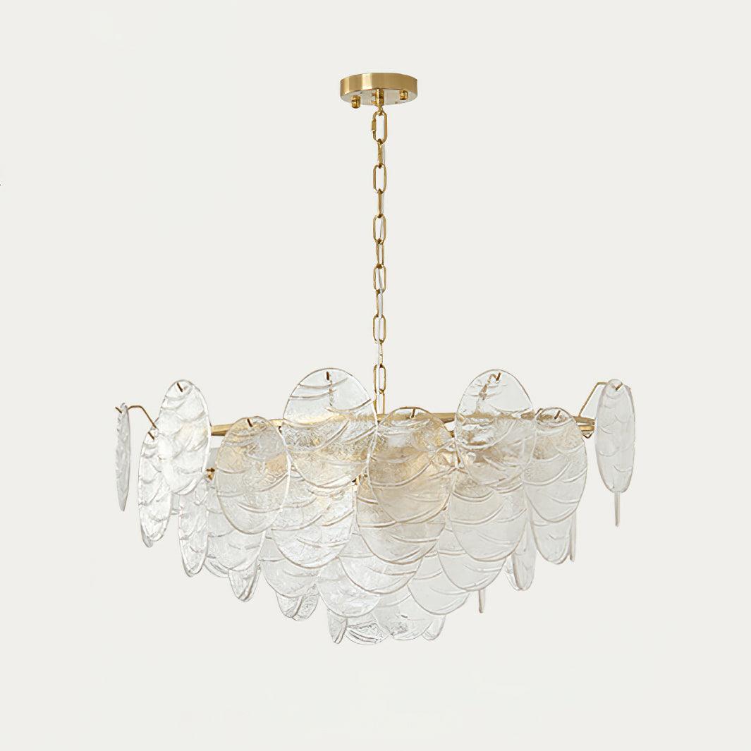 Victorian Disc Chandelier Dia 31.4″ x H 15.7″ / Dia 80cm x H 40cm / Gold & Clear Chandelier