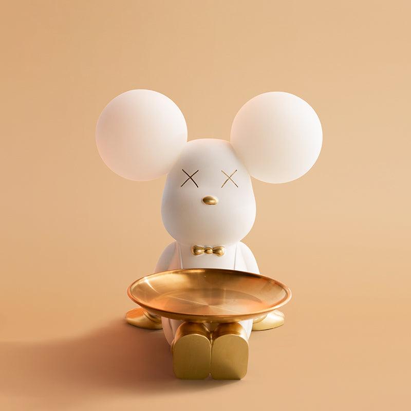 Violent Bear Tray Desk Lamp Dia 11.2″ x H 10.2″ / Dia 28.5cm x H 26cm / White + Gold / US plug Table lamp