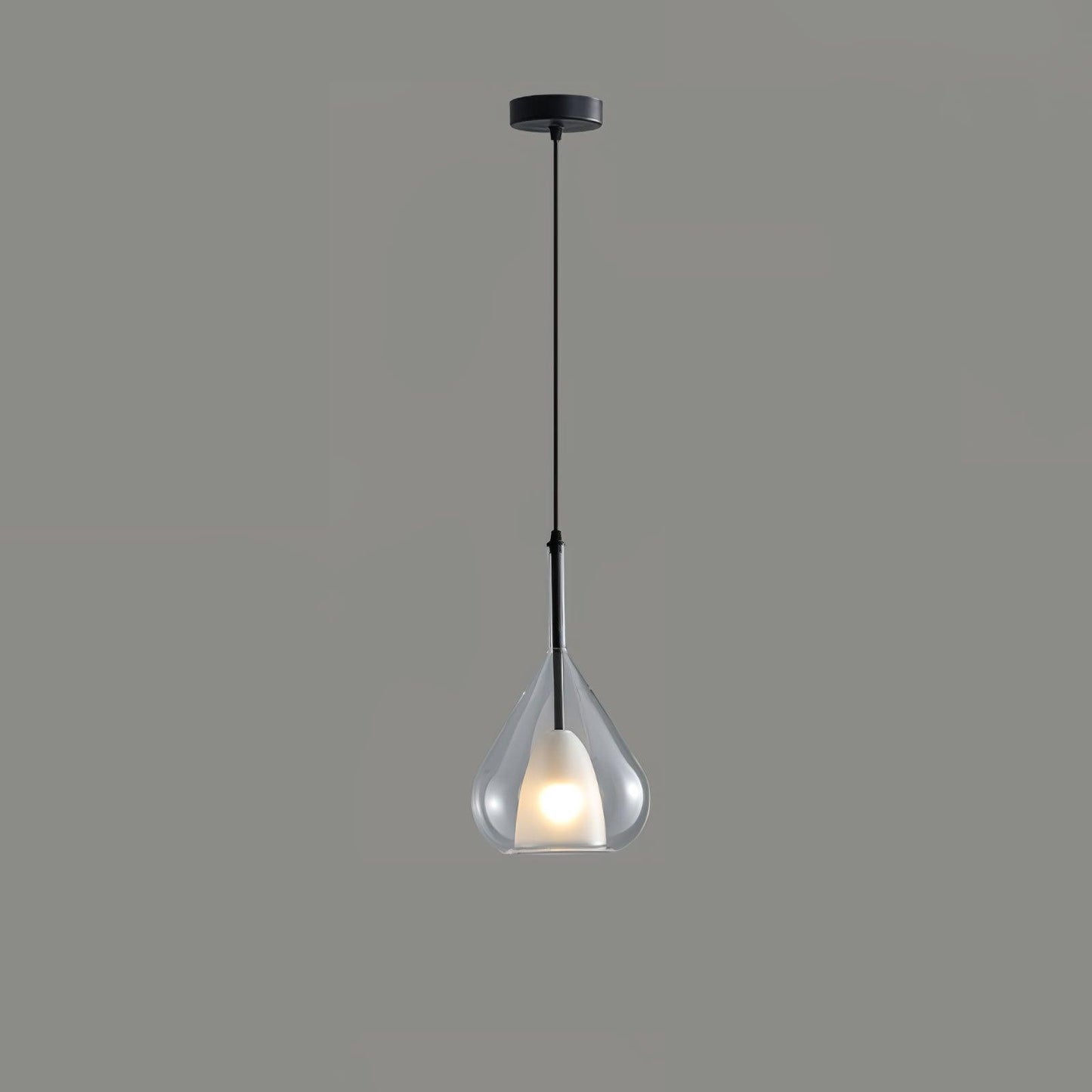 Vortex Glass Pendant Lamp ? 7.9″ x H 13.4″ / Dia 20cm x H 34cm / Black & Clear Pendant light