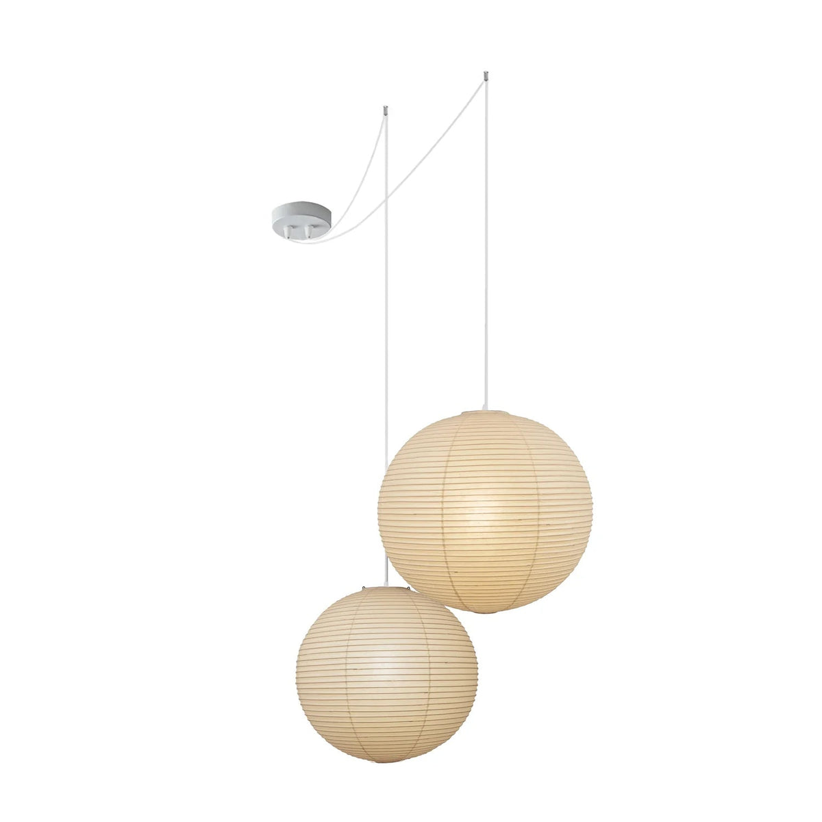 Washi Paper A Pendant Lamp Dia 11.8″ + Dia 17.7″ / Dia 30cm + 45cm / White Pendant light