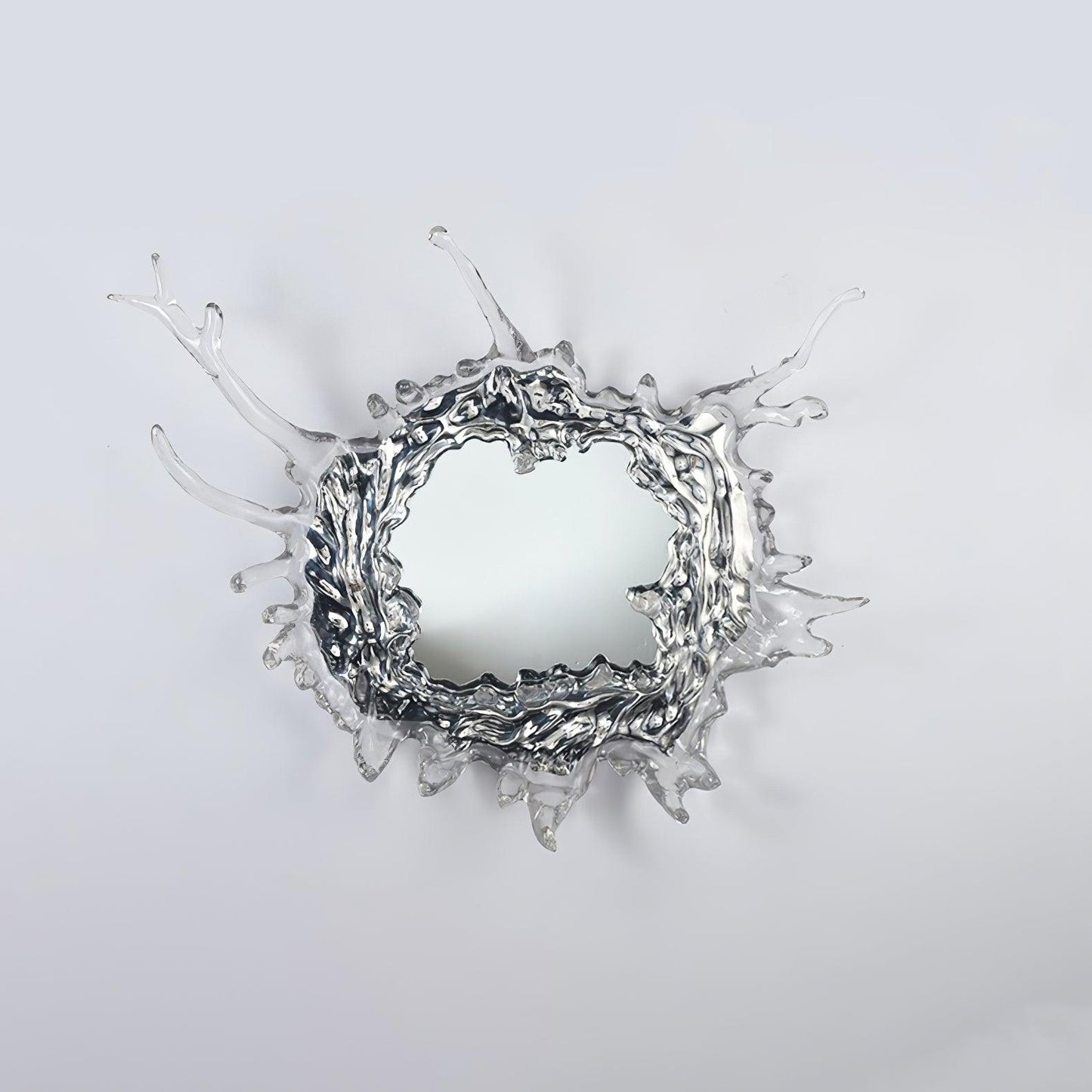 Water Drop Mirror Wall Lamp ? 17.7″ x H 17.7″ / Dia 45cm x H 45cm / Chrome & Clear / Warm Light Wall lamp